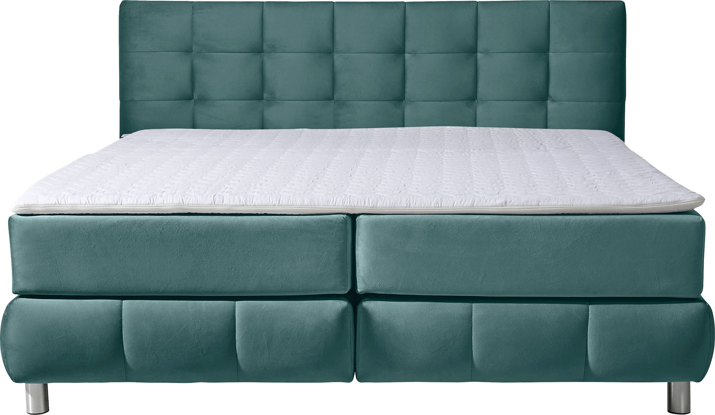 andas Boxspringbett »Salo XXL«, in Samtoptik oder Struktur, 6 Breiten in Überlänge 220cm, 4 Härtegrade