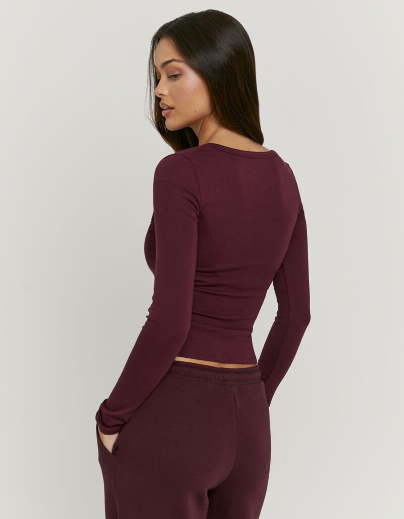 Tally Weijl Langarmshirt »STSCOORLA« Baumwollmischung, figurbetont