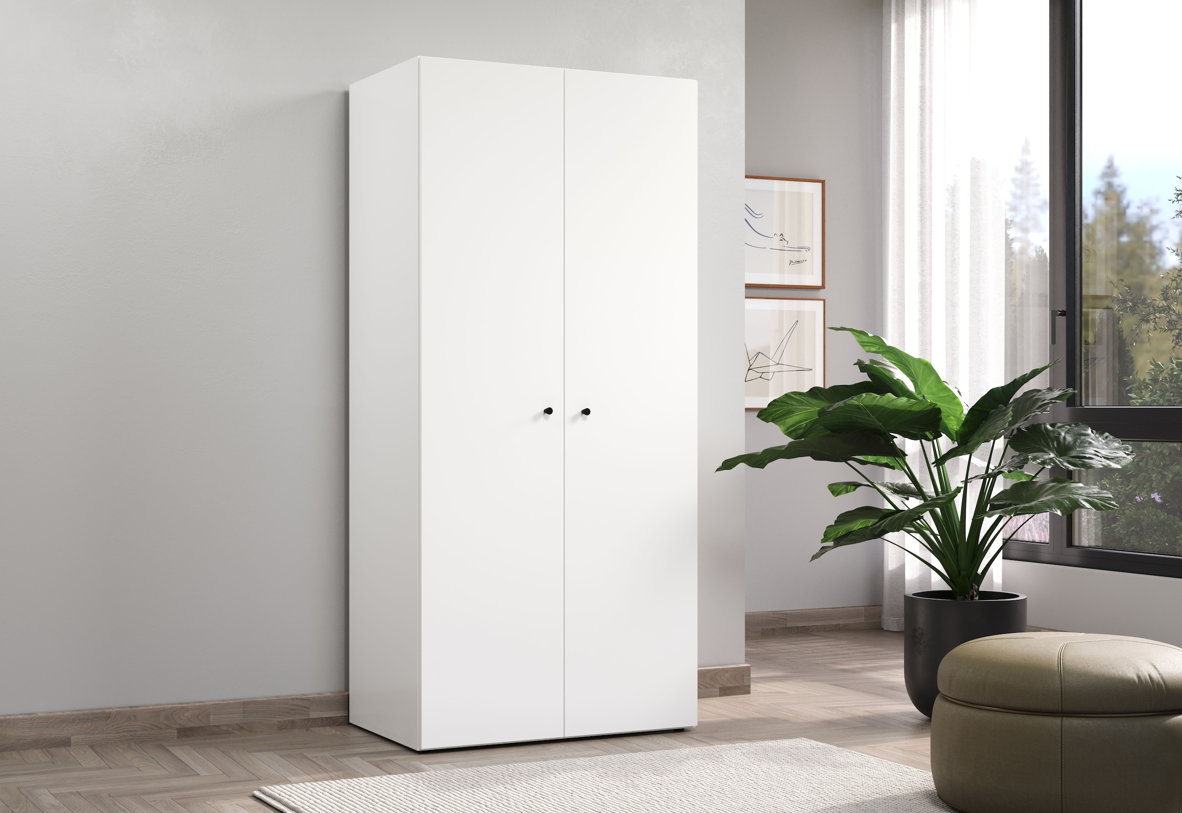 INOSIGN Kleiderschrank »Jersey Schlafzimmerschrank Garderobe Bestseller Schrank«, Drehtürenschrank mit modernen Griffen