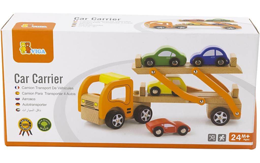 Viga® Holzspielzeug Spielzeug-Abschlepper »Autotransporter«