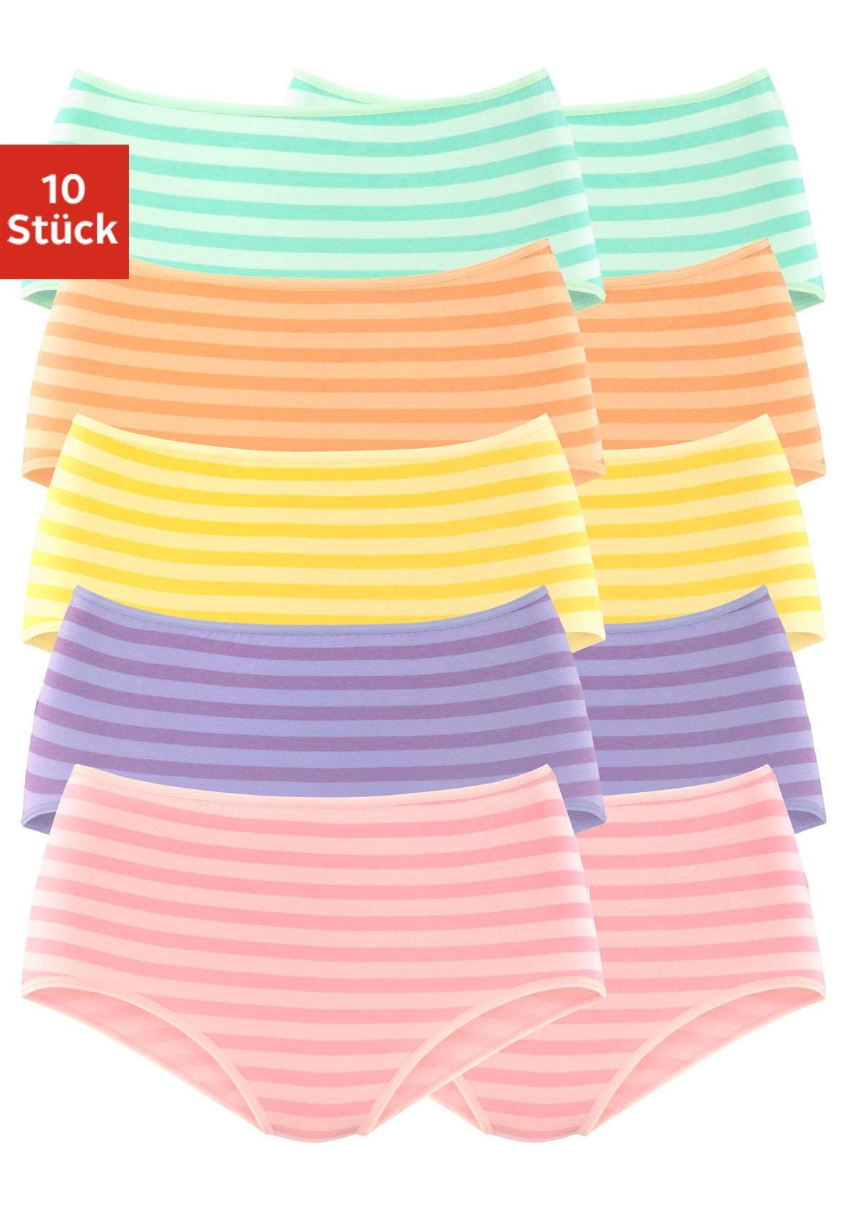 Image of petite fleur Taillenslip, (Packung, 10 St., 10er-Pack), mit tollem Streifendruck bei Ackermann Versand Schweiz