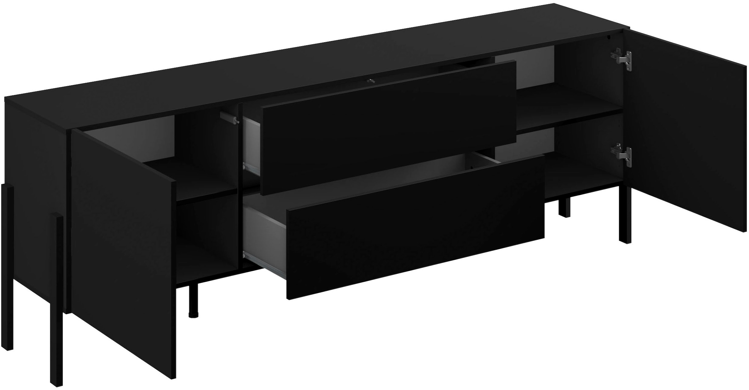 GOODproduct Table basse »Jukon,Breite 200 cm, moderne grifflose TV-Kommode,2 Türen/2 Schubladen« TV-Schrank mit viel Stauraum, TV-Board, push-to-open-Funktion