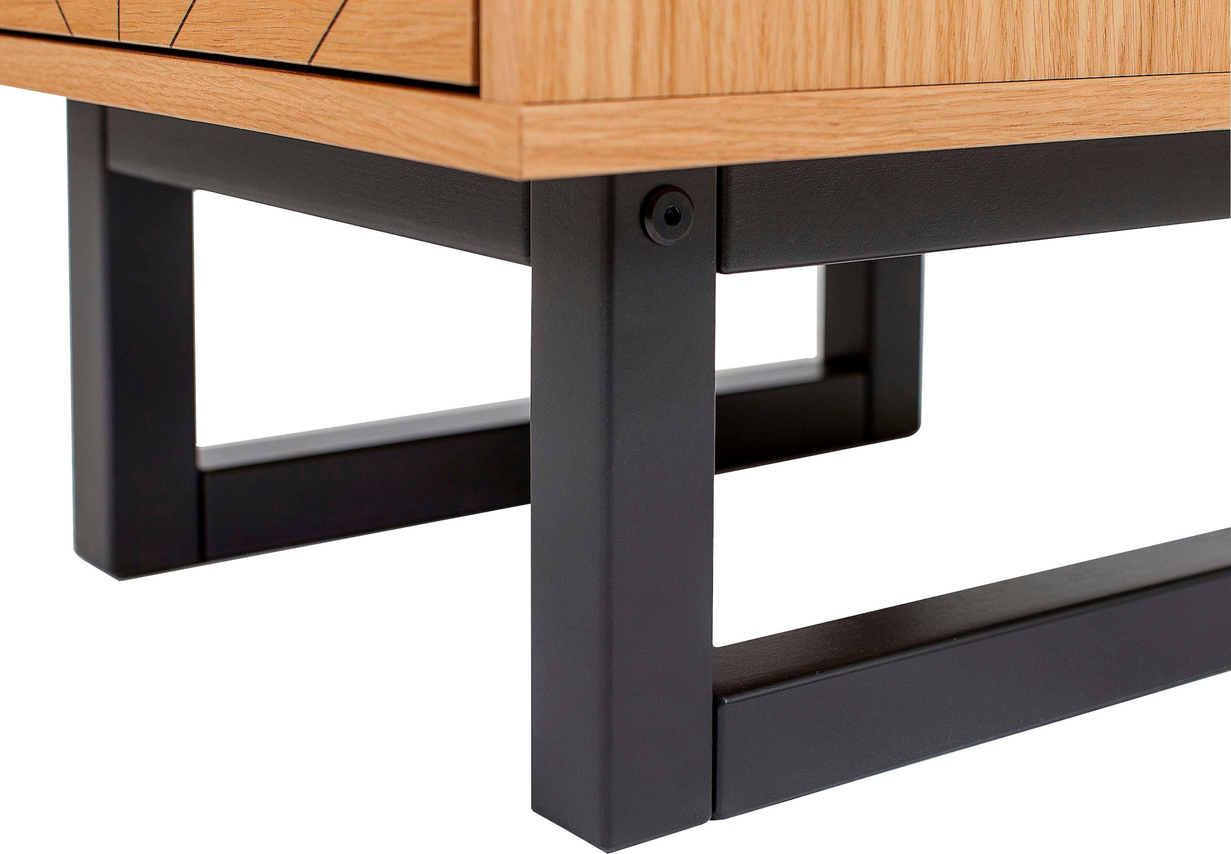 Woodman Hochkommode, im skandinavischen Design, mit besonderem Print