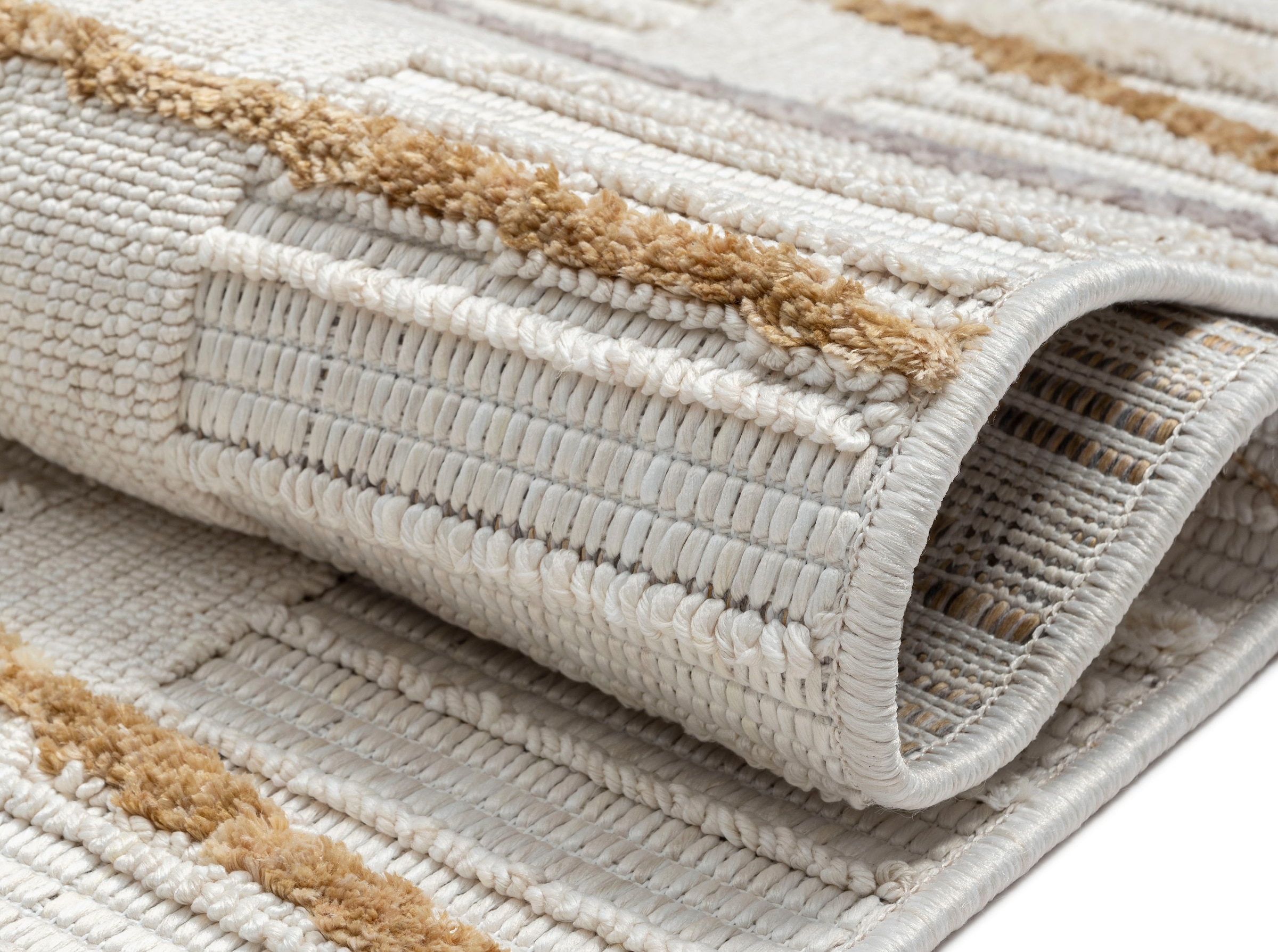 Myflair Möbel & Accessoires Teppich »Luana 1 Lagerräumung«, rechteckig, 10 mm Höhe, Kurzflor, Sisal Optik, Hoch-Tief Effekt, mit Fransen, besonders weich