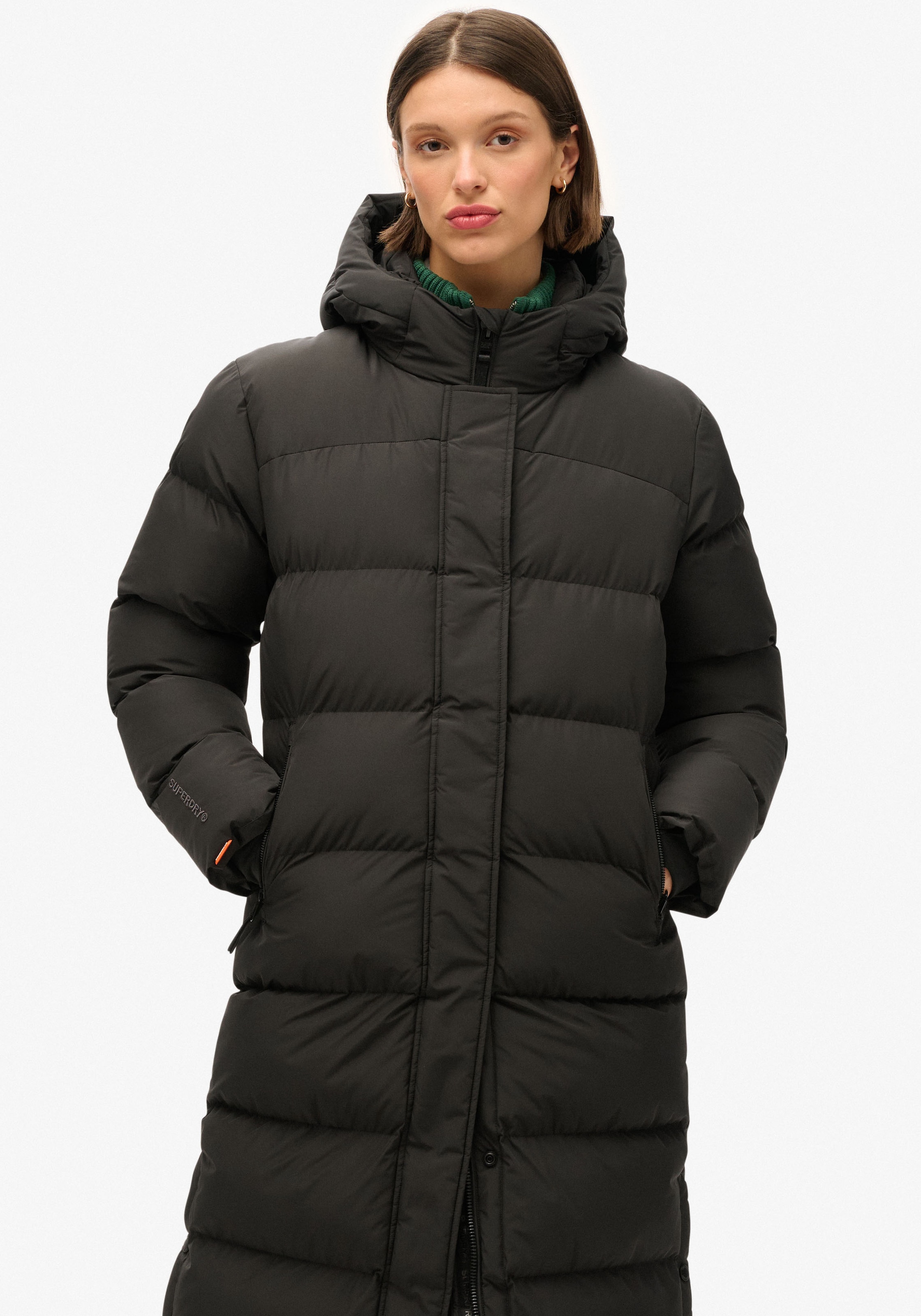 Steppjacke »HOODED LONGLINE SPORTS PUFFER«, mit Kapuze