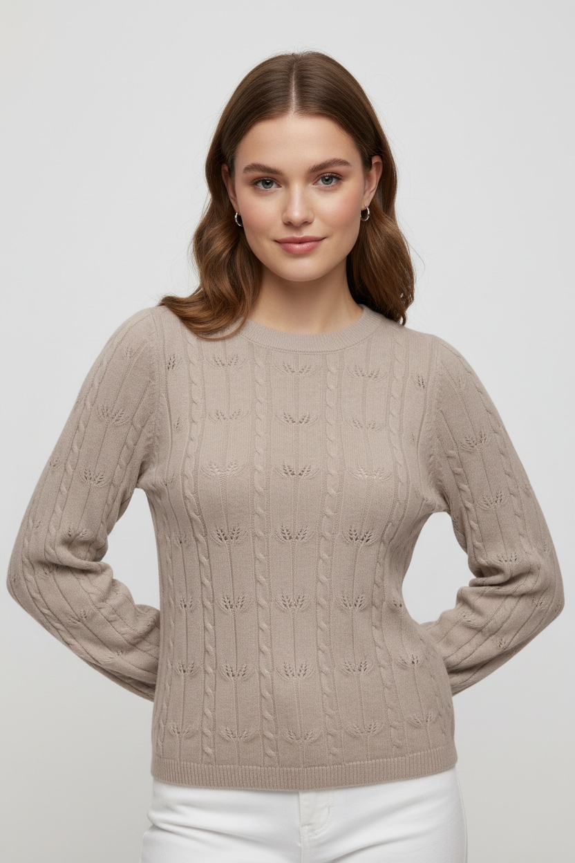 Image of ONLY Strickpullover "ONLKATIA LS STRUCTURE O-NECK PULL CC KNT"