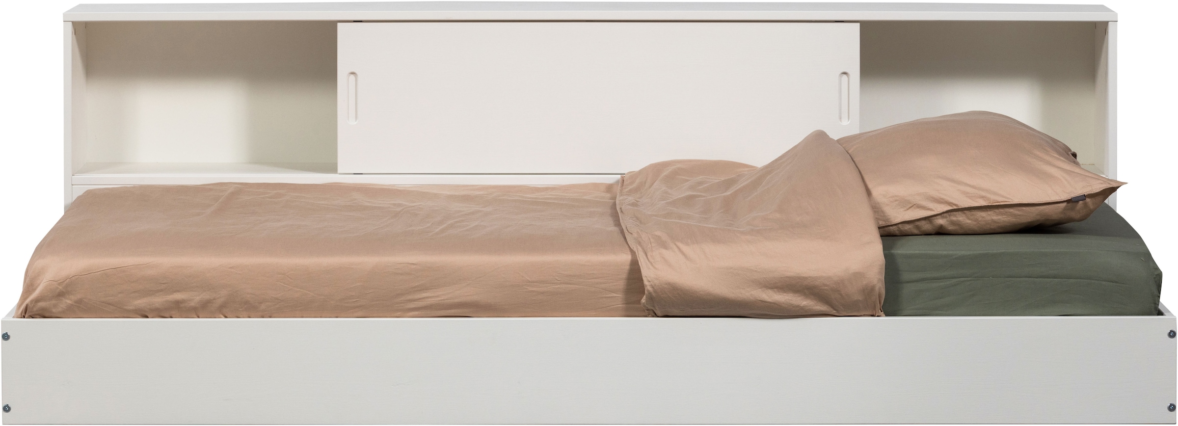WOOOD Stauraumbett »Carter FSC®-Kiefernholz mit integriertem Stauraum H67 x B207 x T118 cm« Matratzenmass 90x200 cm, Tragkraft 100 kg, Schutzlackierte Oberfläche