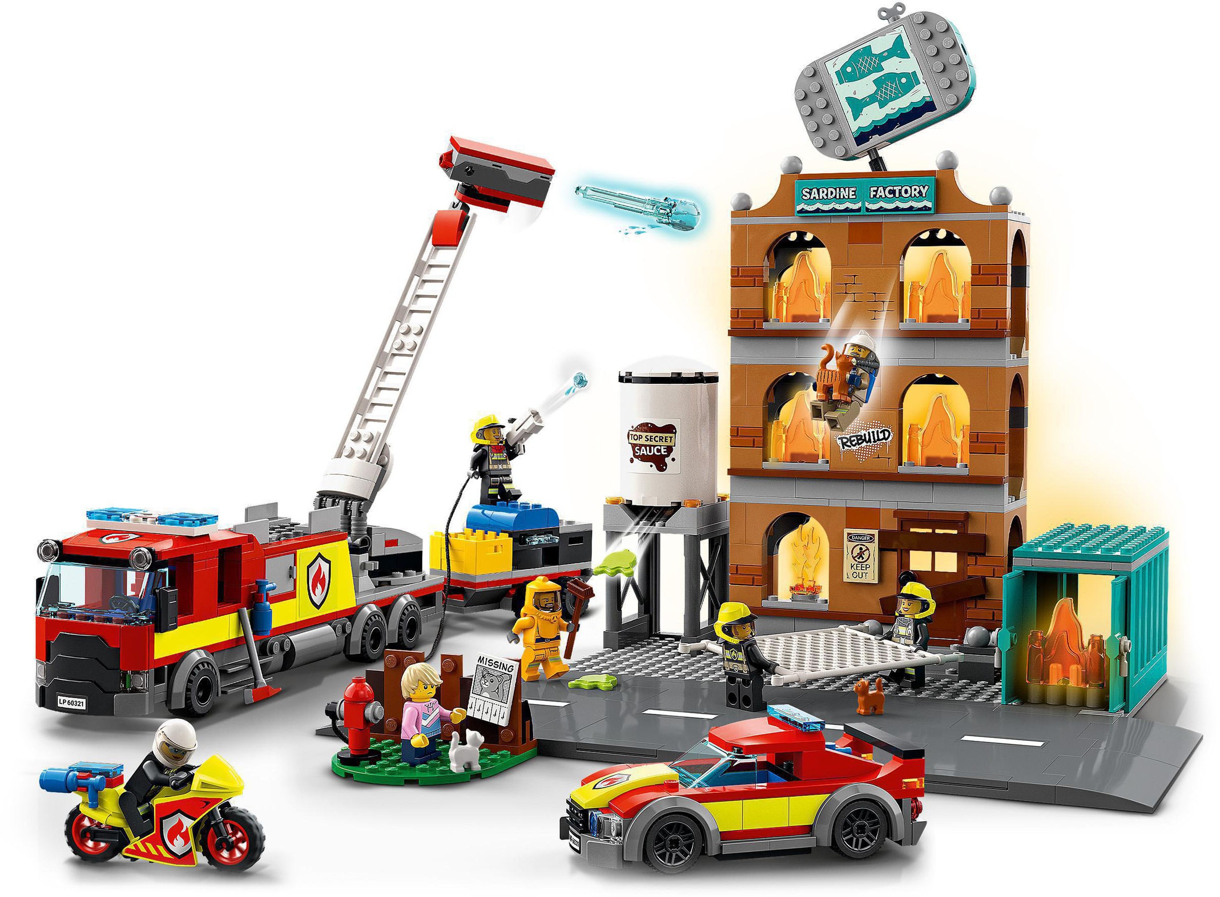 LEGO® Konstruktionsspielsteine »Feuerwehreinsatz mit Löschtruppe (60321), LEGO® City«, (766 St.)
