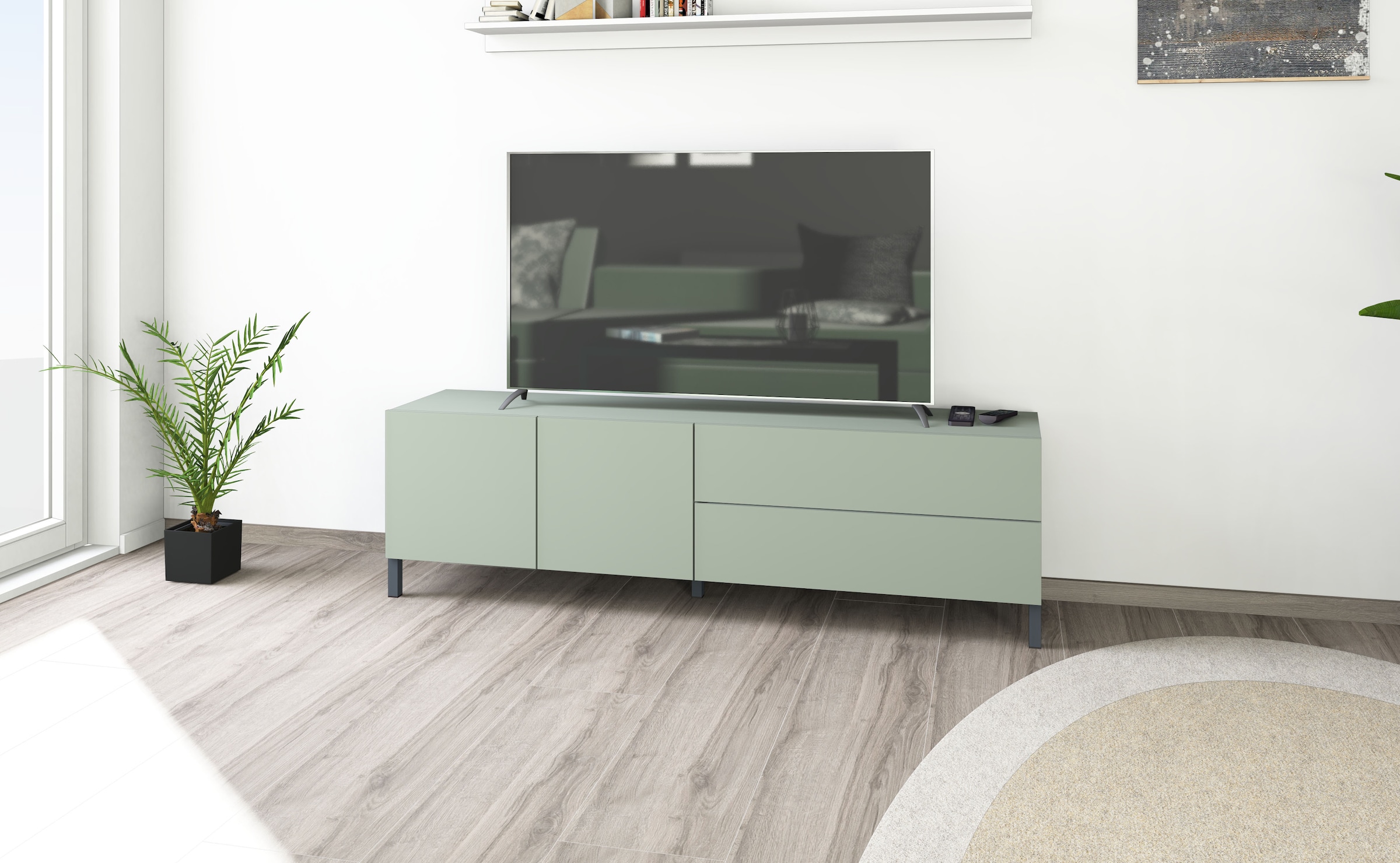 borchardt Möbel Table basse »Sophia, TV-Schrank Breite 152 cm« Metallfüsse, grifflose Optik
