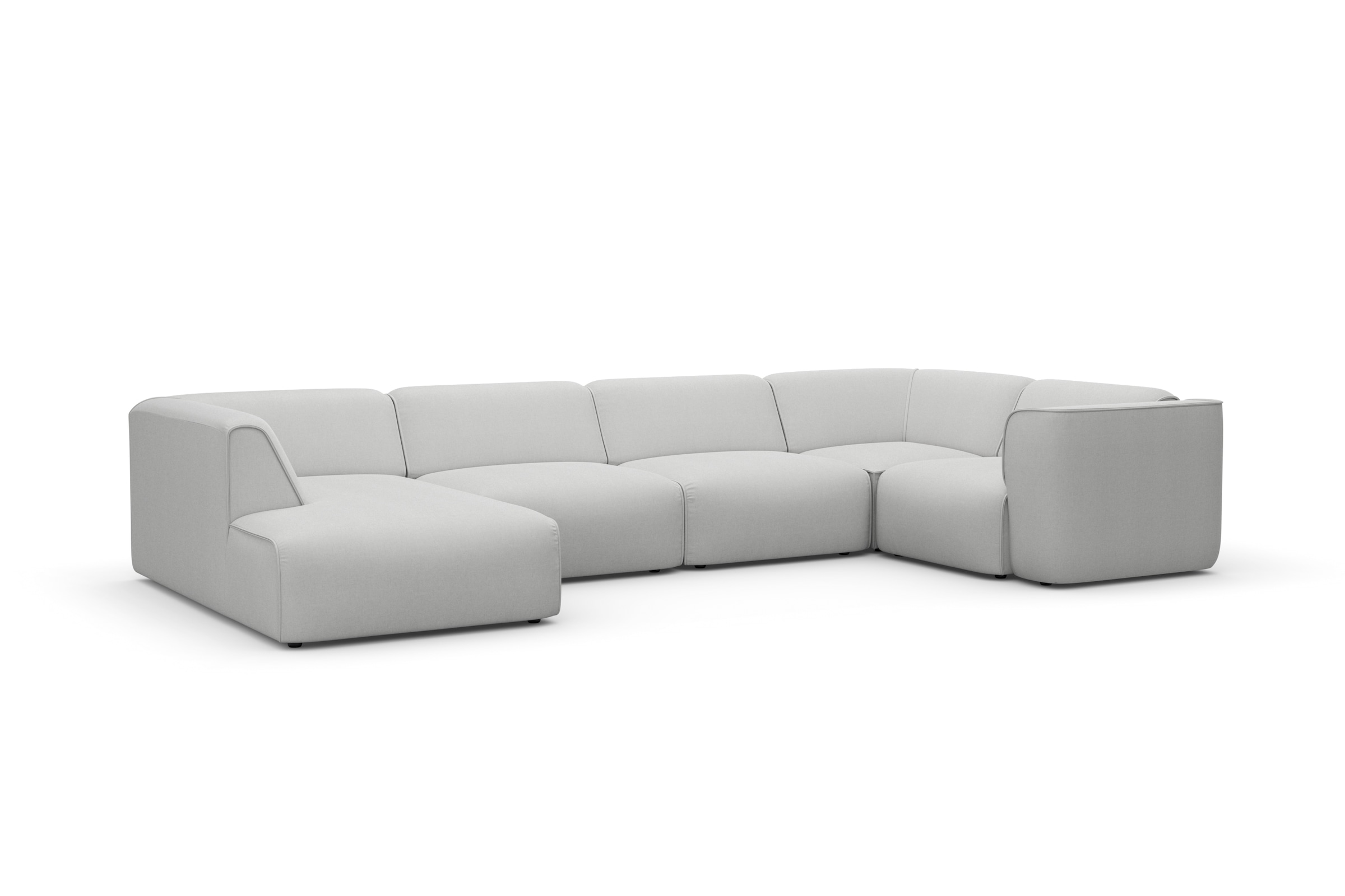 RAUM.ID Wohnlandschaft »Merid U-Form, jederzeit durch Module erweiterbar, B/T/H: 367/206/70 cm«, als Modul oder separat verwendbar, für individuelle Zusammenstellung