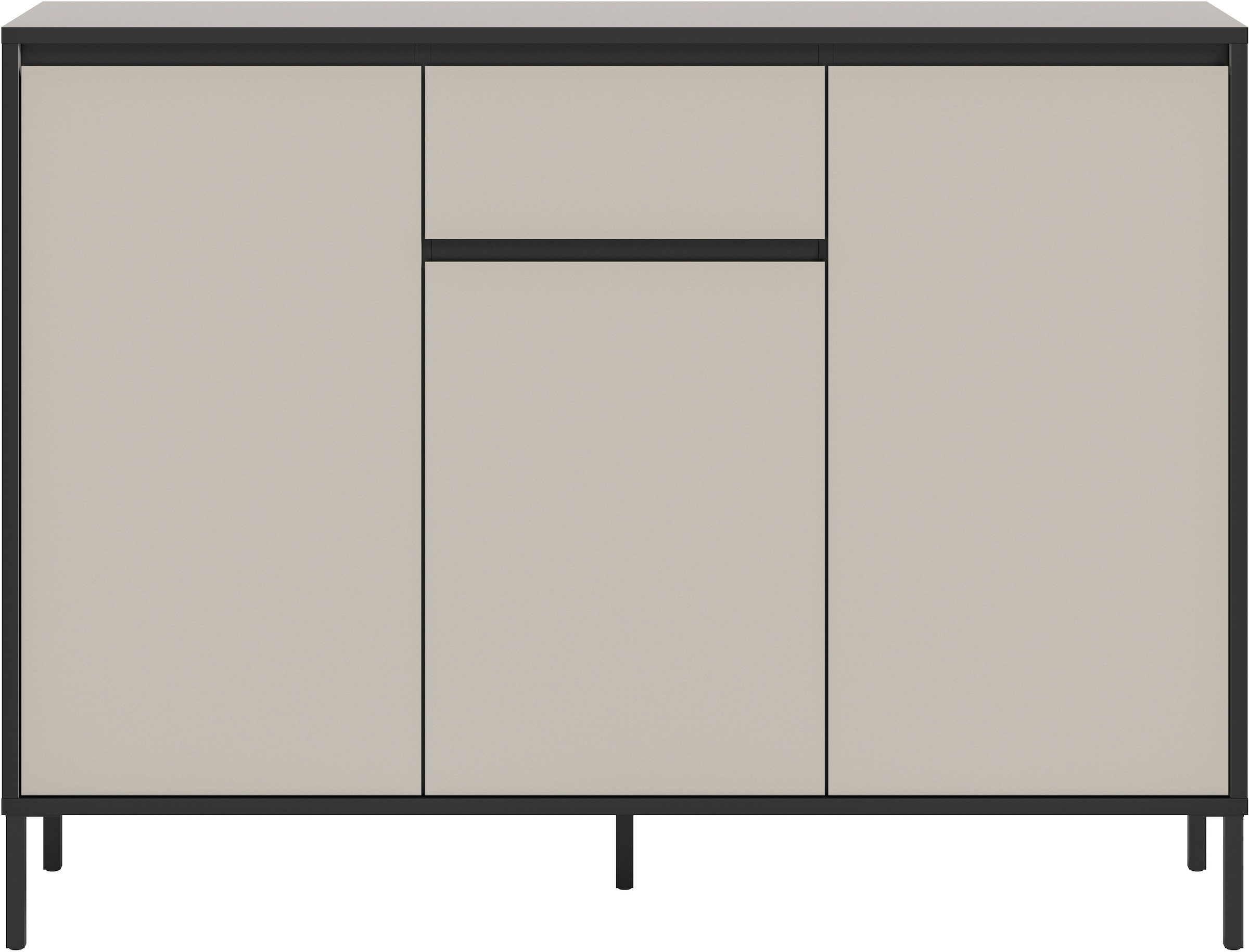 INOSIGN Sideboard »NORT, Höhe: 101cm, mit Metall Stabfuss, 3 Türen, 1 Schubkasten« Anrichte, Kommode, Schrank, Board, Higboard