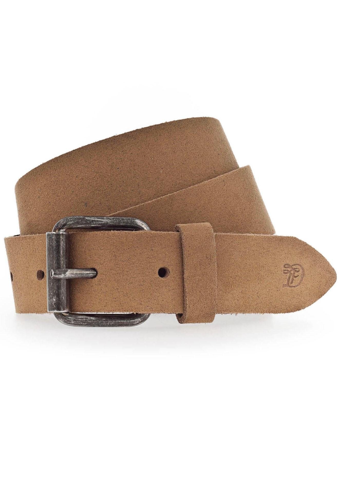 Image of TOM TAILOR Denim Ledergürtel, Velourslederoptik, Logo Prägung bei Ackermann Versand Schweiz