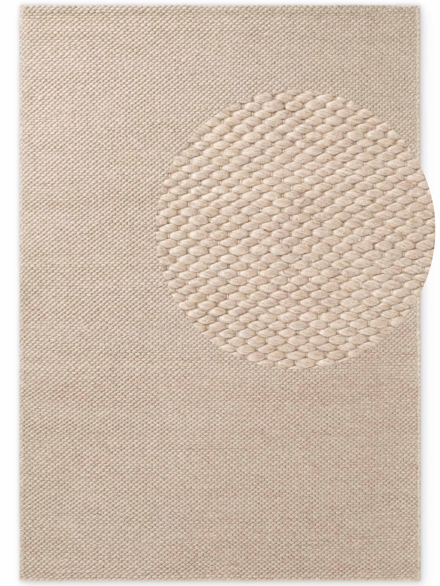 ELLE DECORATION Wollteppich »Beans« rechteckig 10 mm Höhe Handweb Teppich Wolle, Perlenstruktur, Wohnzimmer, Schlafzimmer, Flur
