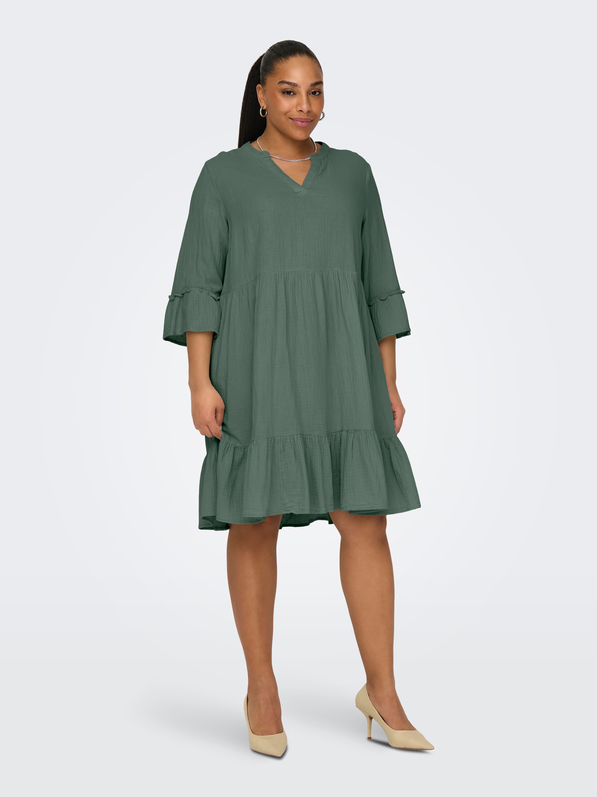 ONLY CARMAKOMA Robe tunique »CARTHYRA LIFE PEPLUM DRESS WVN« Sommerkleid