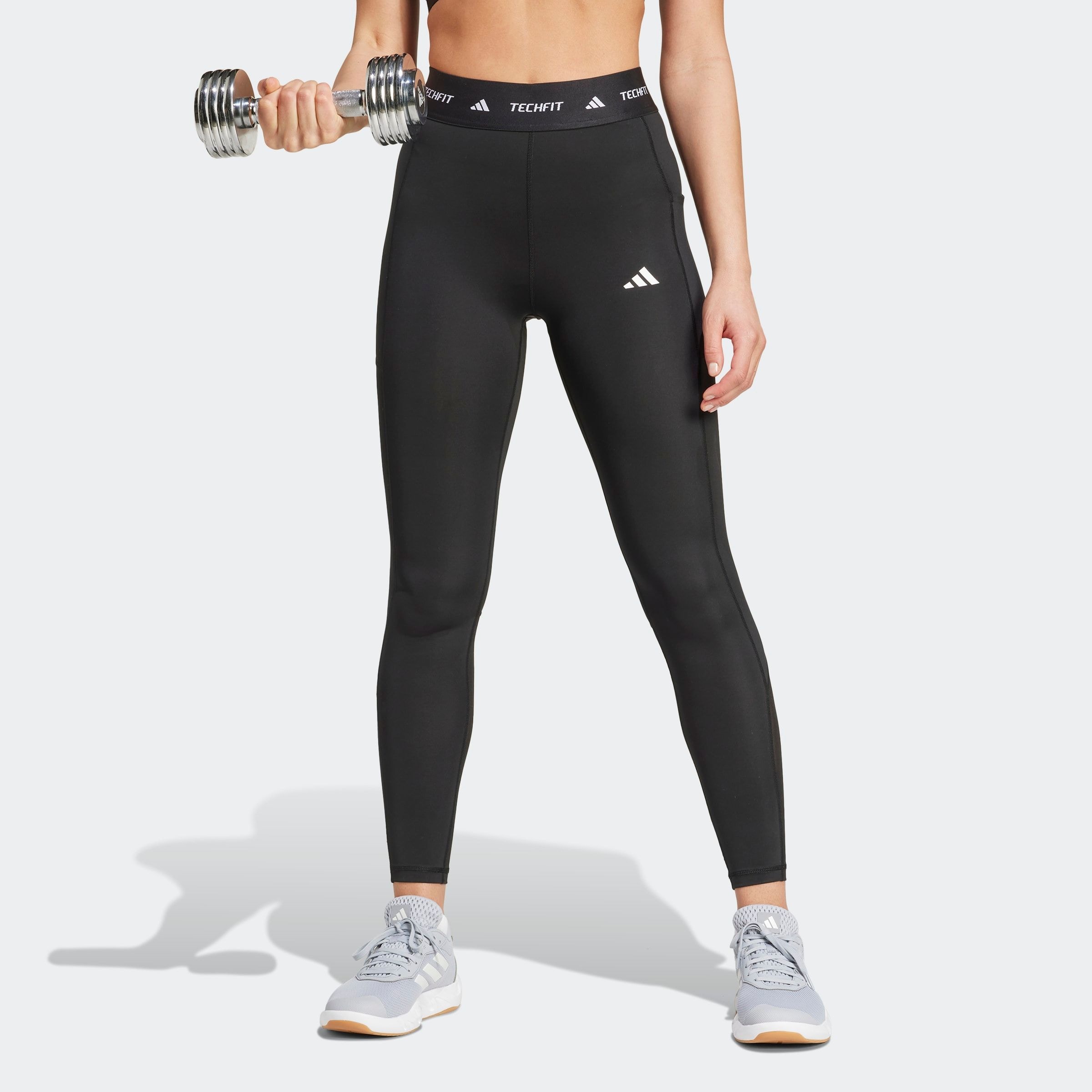 Image of adidas Performance Trainingstights "TECHFIT STASH POCKET FULL-LENGTH LEGGINGS" sportlicher Stil, für Workout, aus Polyester und Elasthan