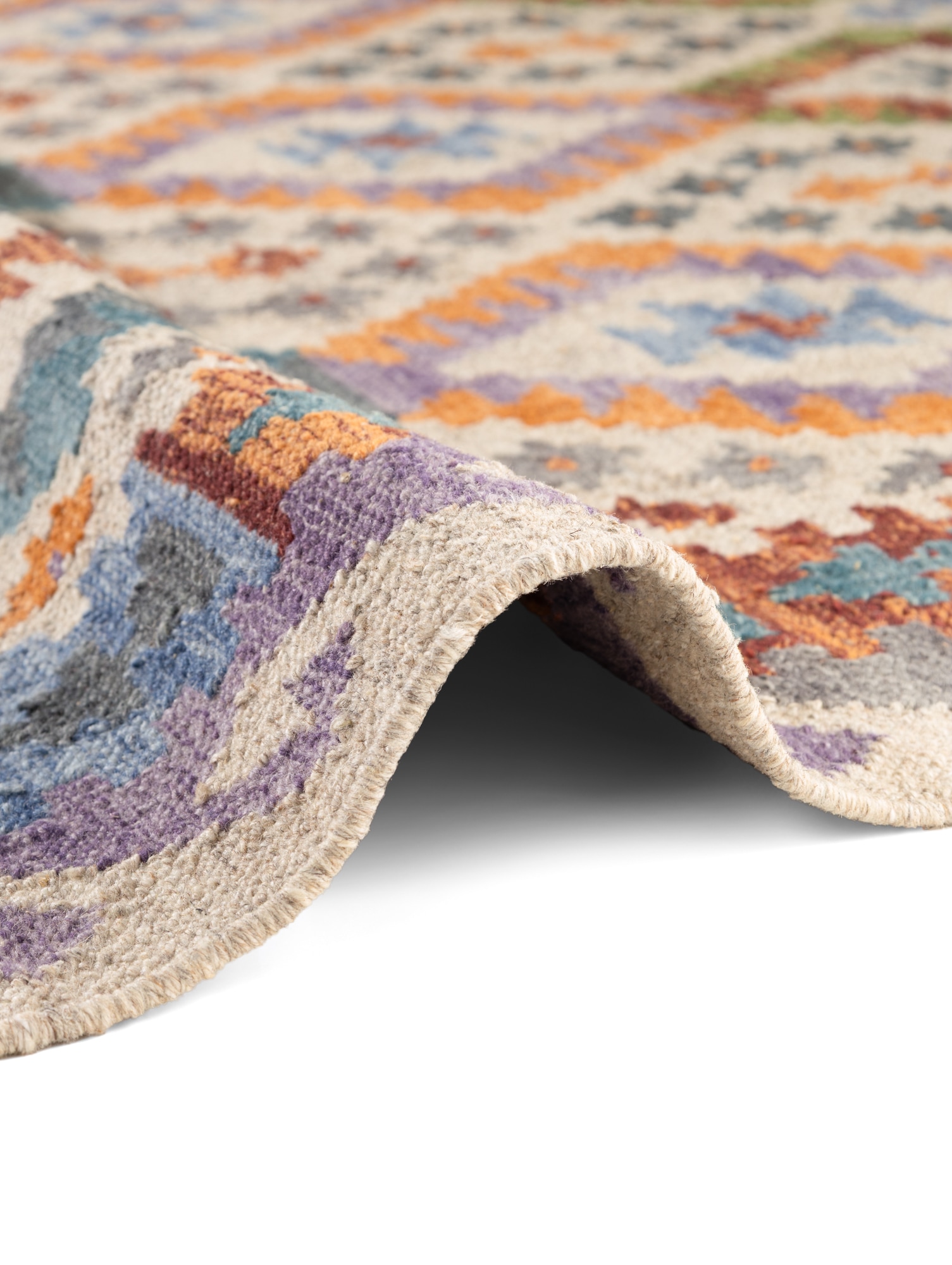 HANSE Home Tapis »Kelim Oasis« Rectangulaire 3 mm Höhe Wolle, Baumwolle, Natur, Handgewebt, orientalisch, Boho, traditionell