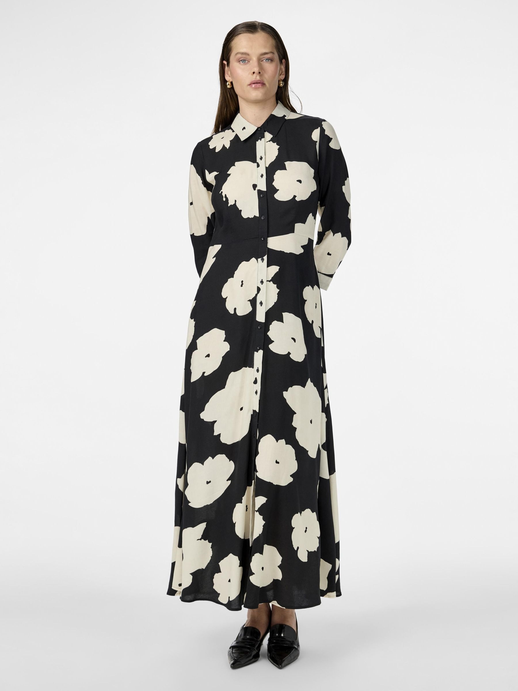Y.A.S Hemdblusenkleid »YASSAVANNA LONG SHIRT DRESS«, Sommerkleid, mit 3/4 Ärmel