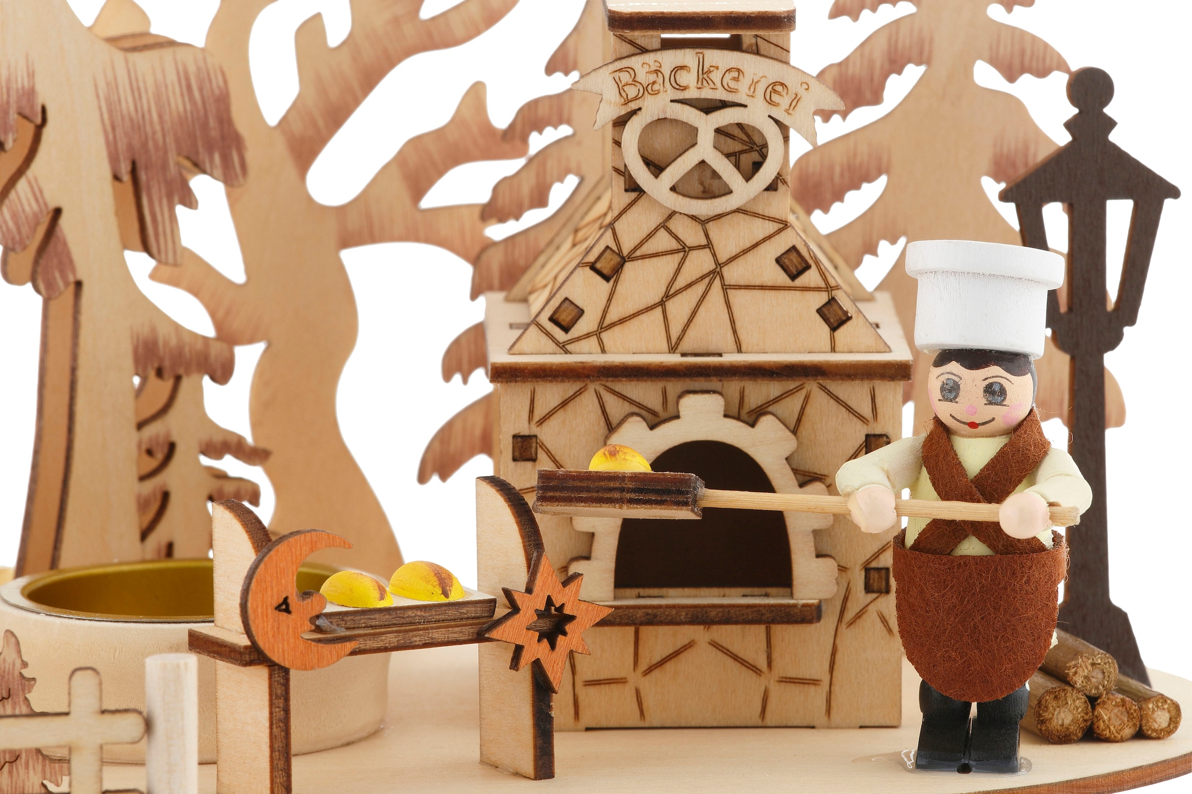 ♕ Home affaire Weihnachtspyramide »Bäckerei, Weihnachtsdeko«,  Teelichtpyramide mit Räucherofen, Höhe ca. 23 cm versandkostenfrei auf