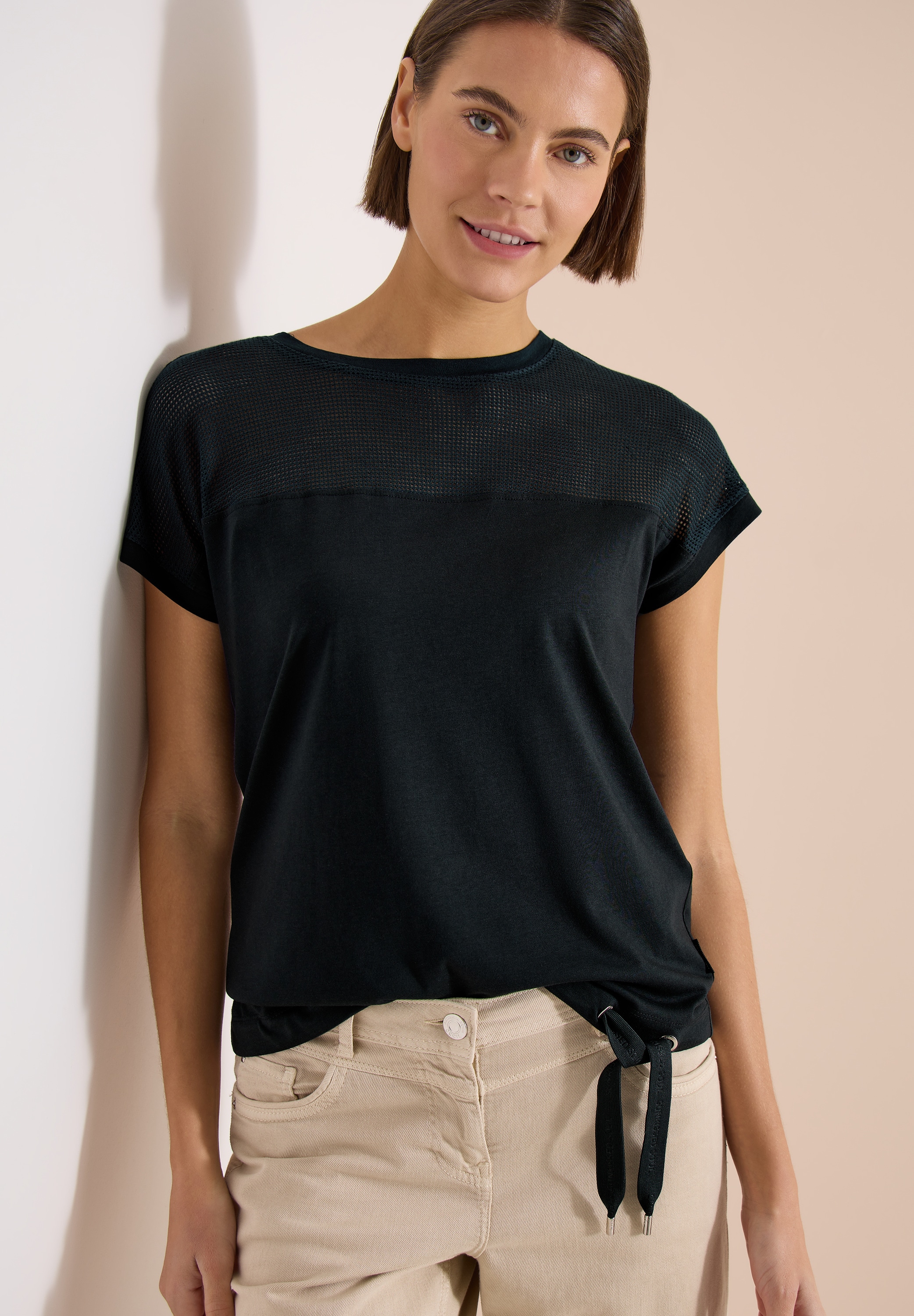 Image of Cecil T-Shirt Sommerliche Leichtigkeit durch das Mesh-Detail