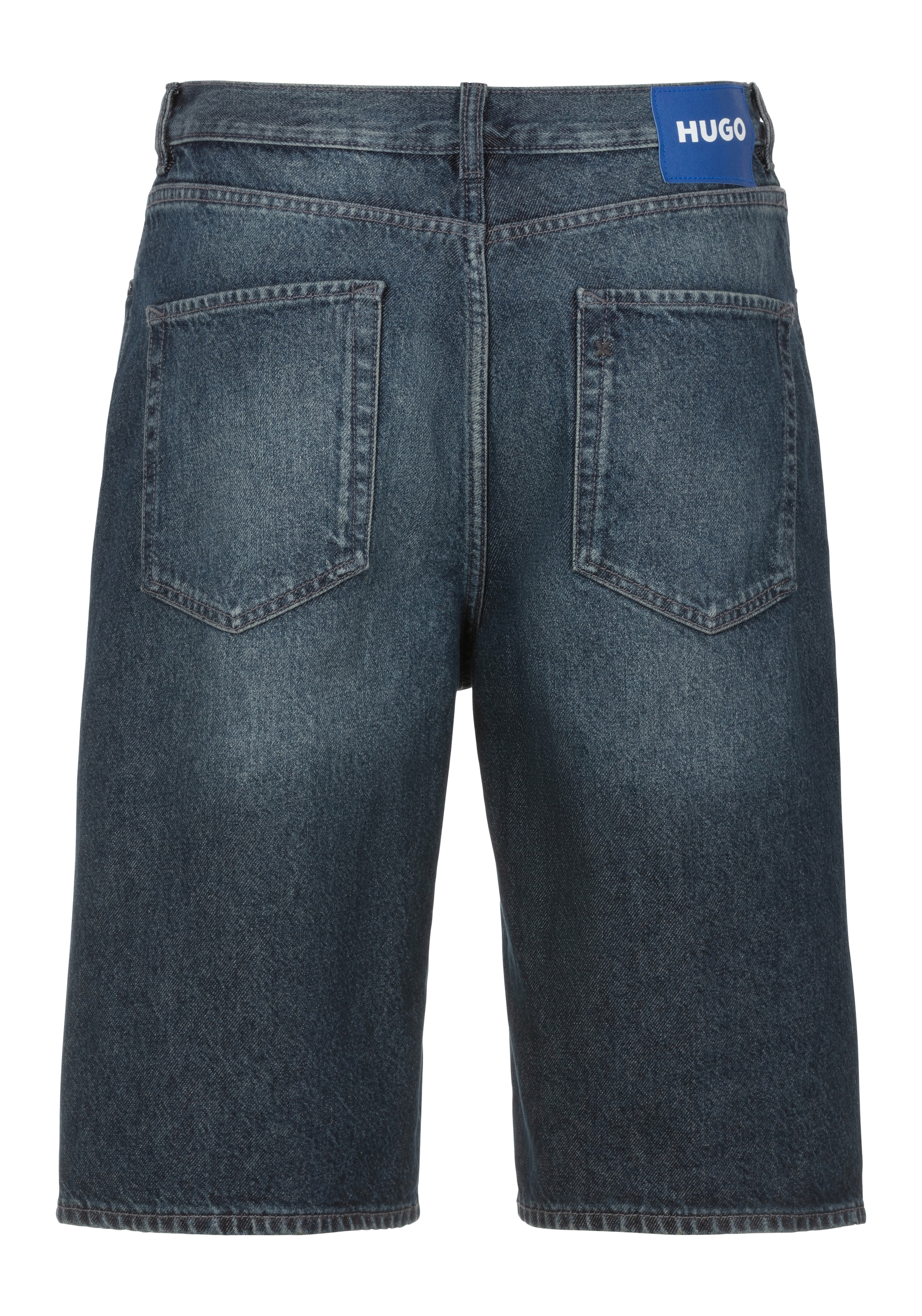 HUGO Blue Shorts »Skate shorts«  mit Logo-Lederpatch am Bund