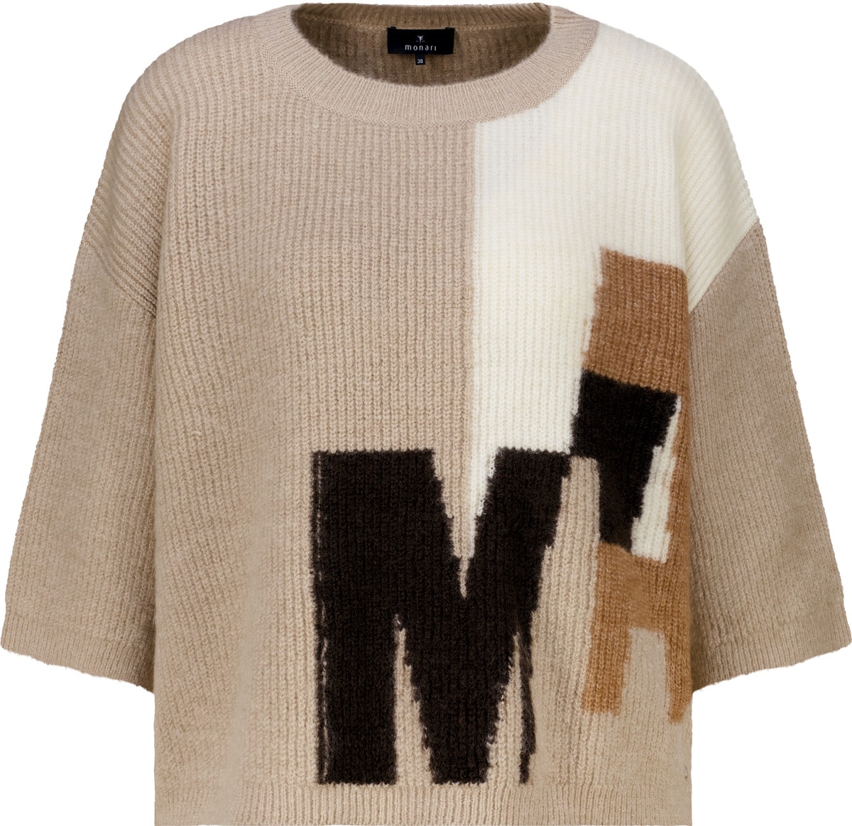 Monari Strickpullover »Pullover Intarsie« Regular fit mit Rundhalsausschnitt