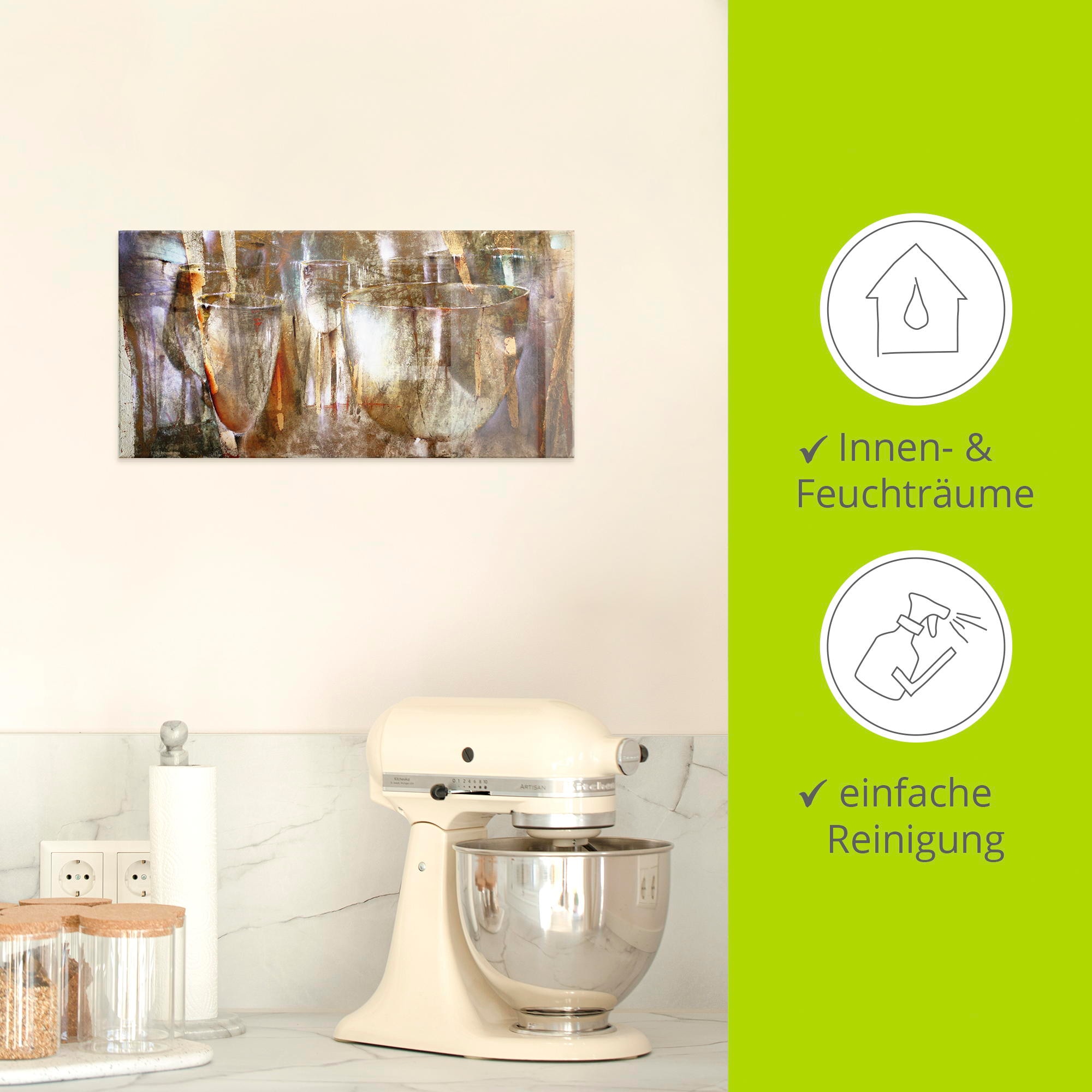 Artland Glasbild »Lichtspiel«, Getränke, (1 St.), in verschiedenen Grössen