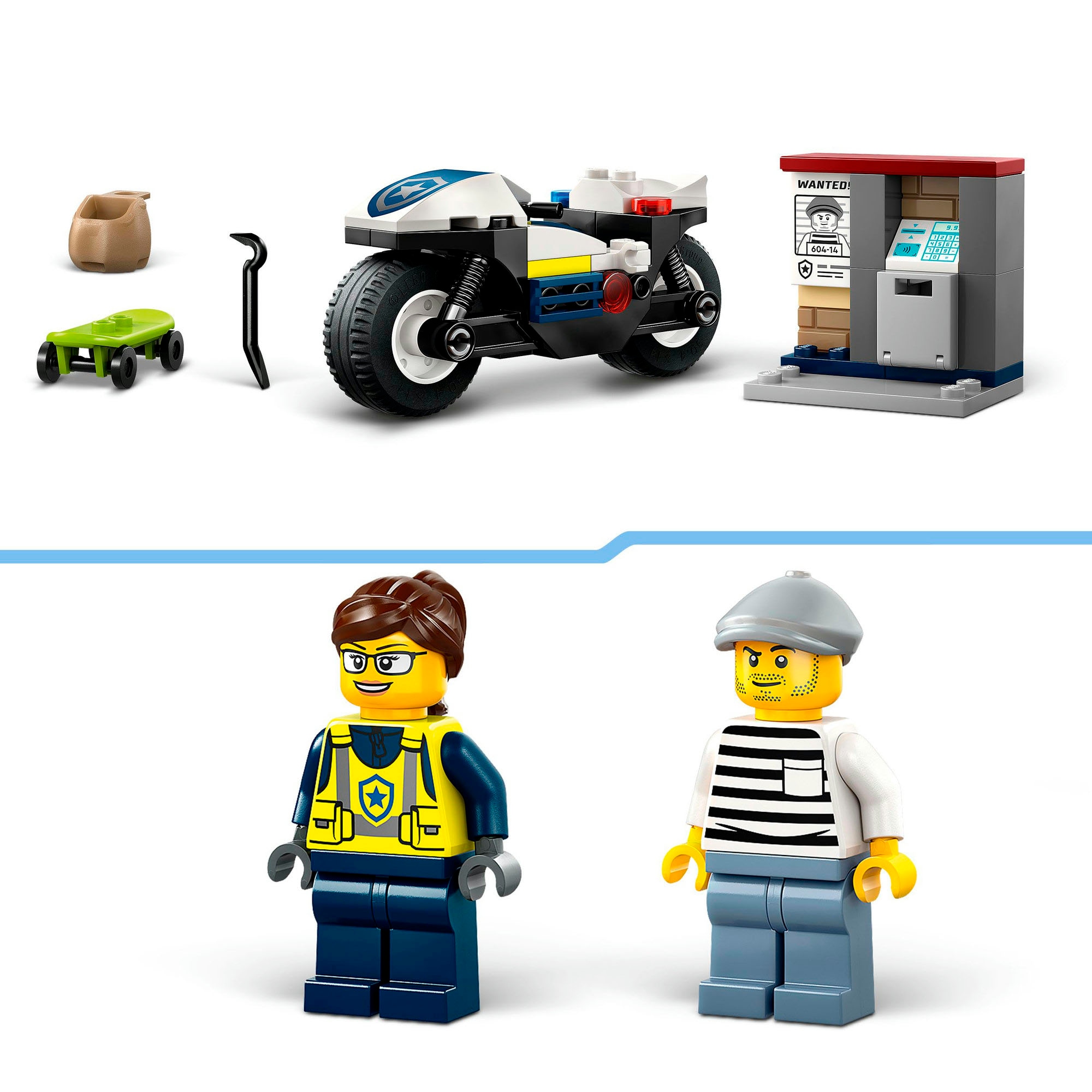 LEGO® Pions de construction »Verfolgungsjagd mit dem Polizeimotorrad (60455), LEGO City« Made in Europe