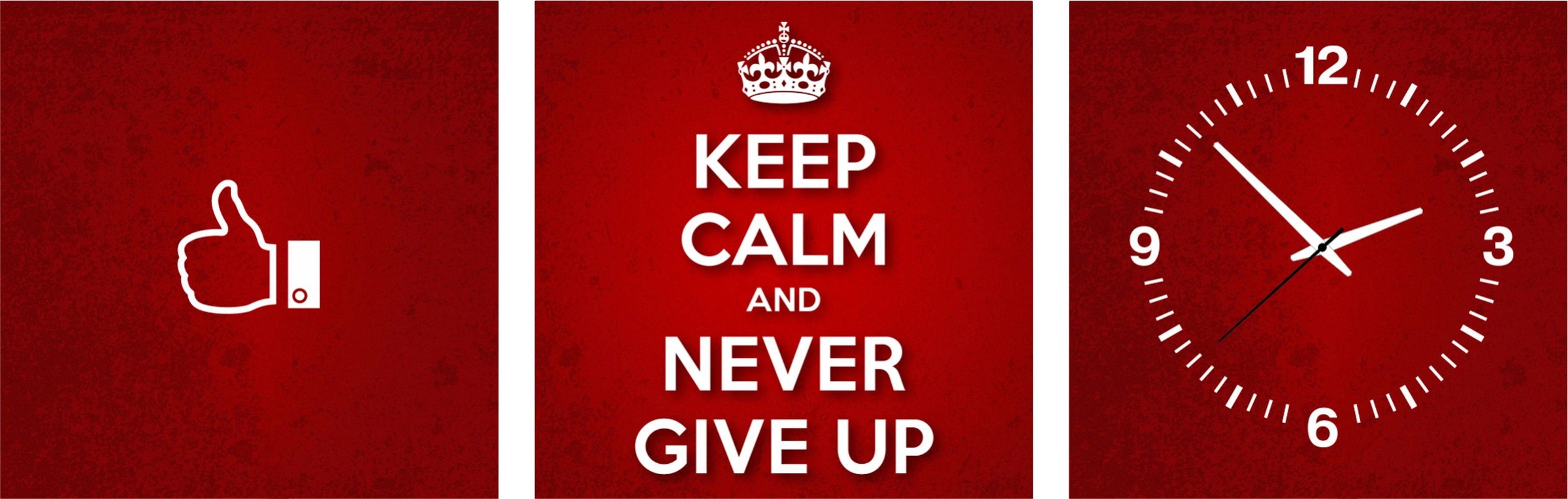 Image of Conni Oberkircher´s Bild »Never give up - Keep Calm III«, Sprüche & Texte, (Set, (Set 3), mit dekorativer Uhr, Motivation bei Ackermann Versand Schweiz
