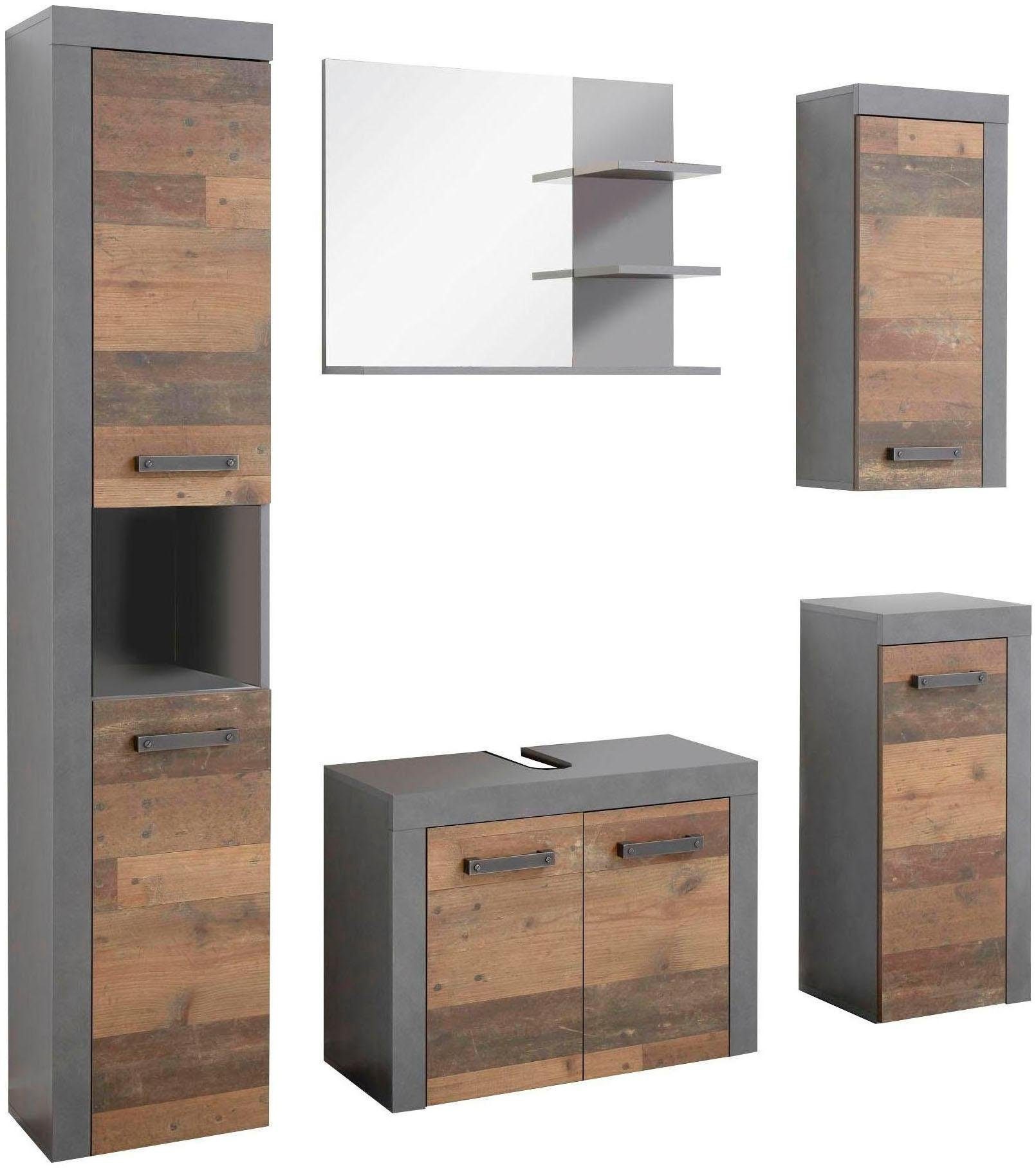 Image of trendteam Badmöbel-Set, moderner Industrial Style, Beleuchtung optional bei Ackermann Versand Schweiz