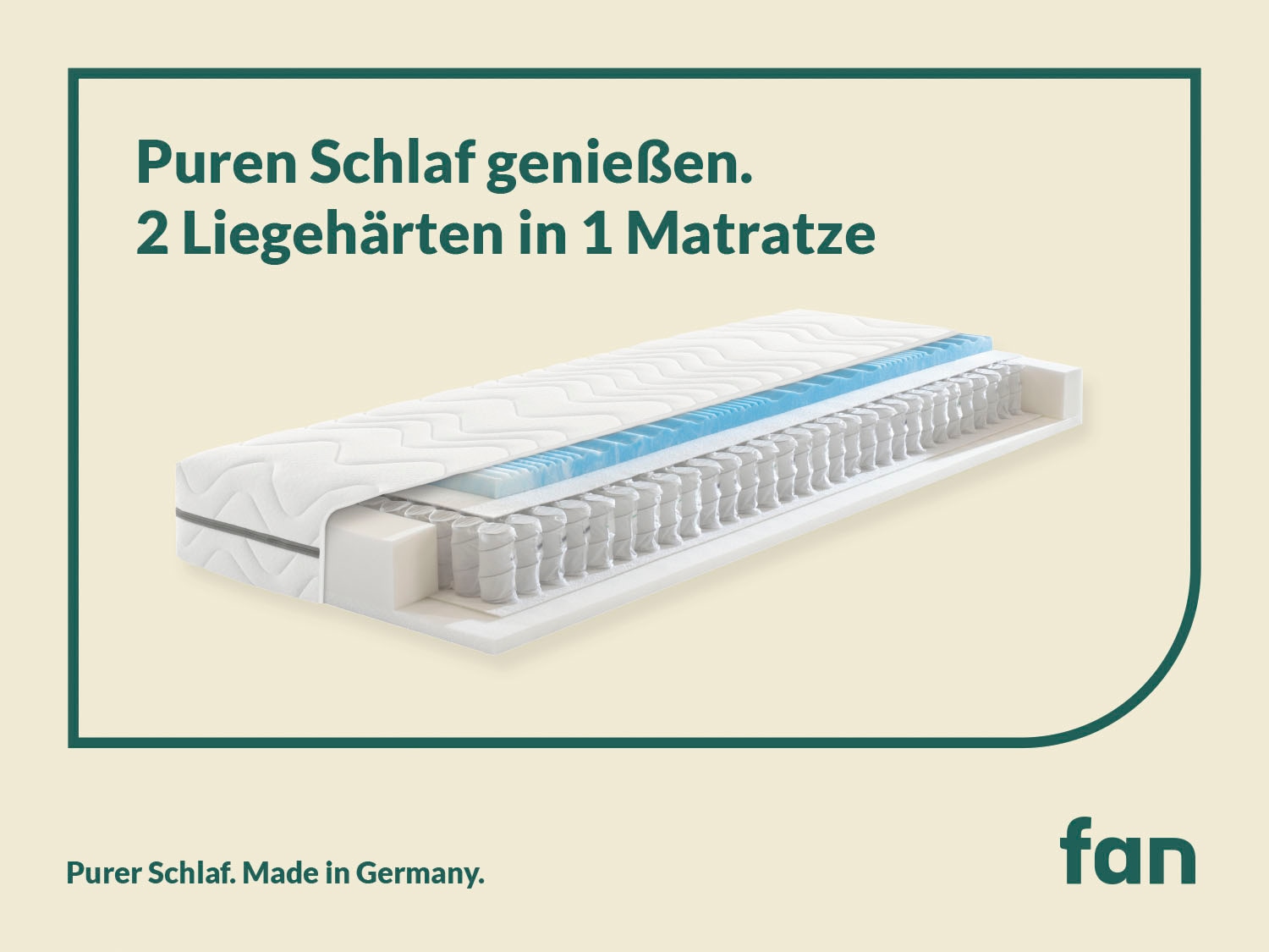 fan Taschenfederkernmatratze »Solina Top T, 90x200 & mehr, 7 Zonen Wendematratze in 2 Härten« 22 cm hoch 1-tlg., 1 Stk. tlg. Haus & Garten Test "GUT", getestet in Gr. 90x200, H2+H3