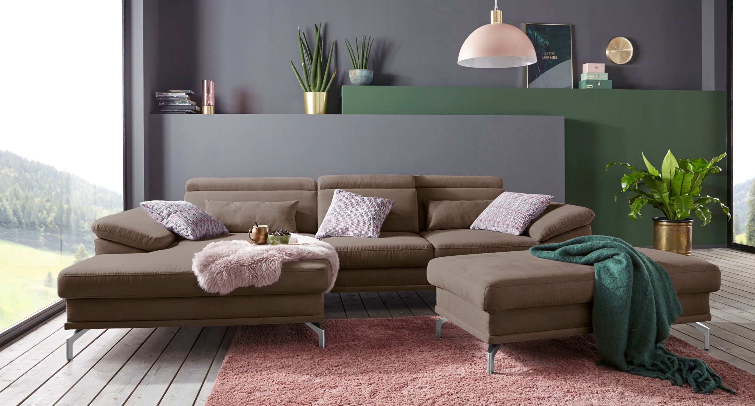 sit&more Canapé d'angle »Scorpio L-Form« inklusive Sitztiefenverstellung, wahlweise mit Kopfverstellung