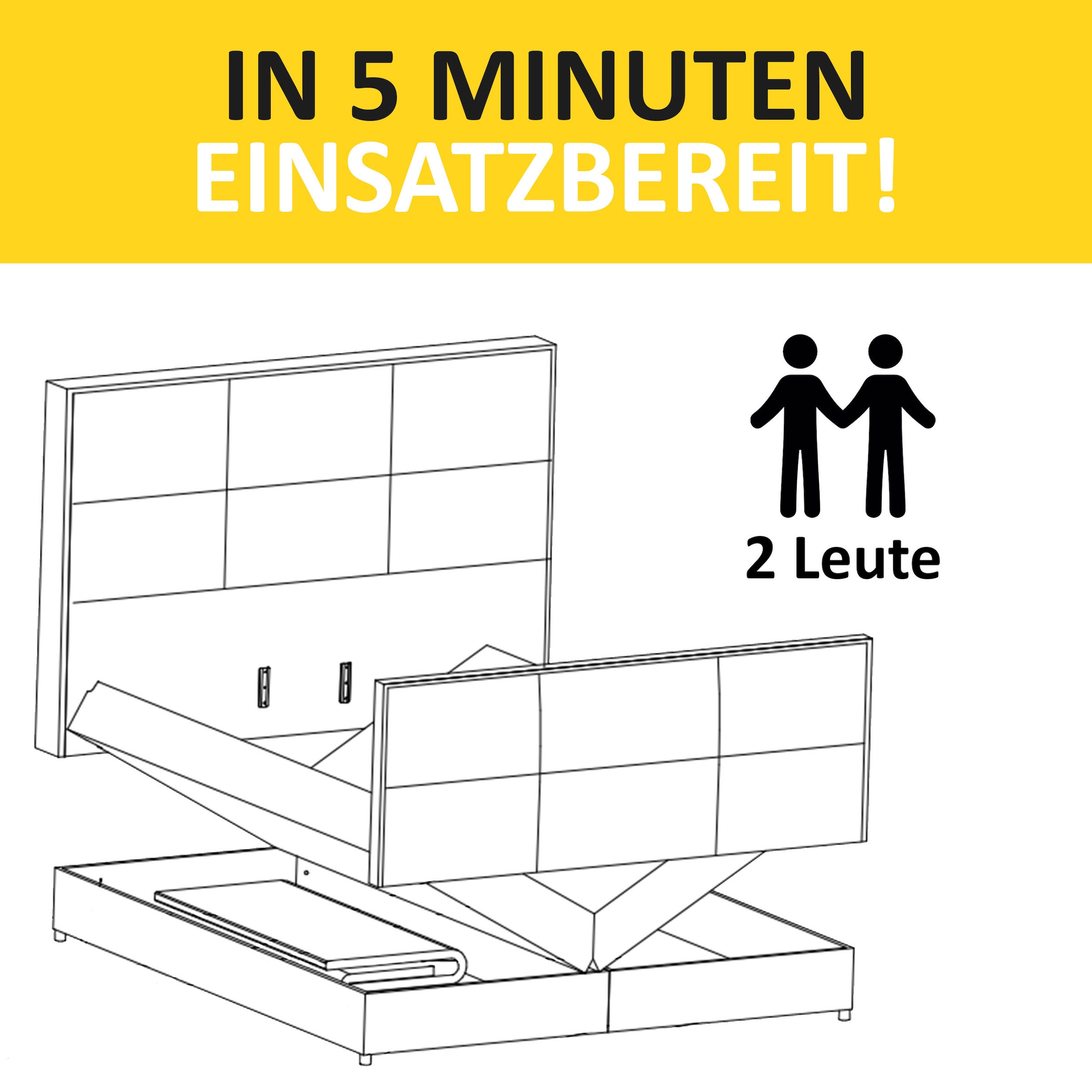 FORTE Boxspringbett »ONE erhältlich in den Breiten 140cm, 160cm & 180cm« Bezugsstoff ist tierfreundlich und pflegeleicht, 