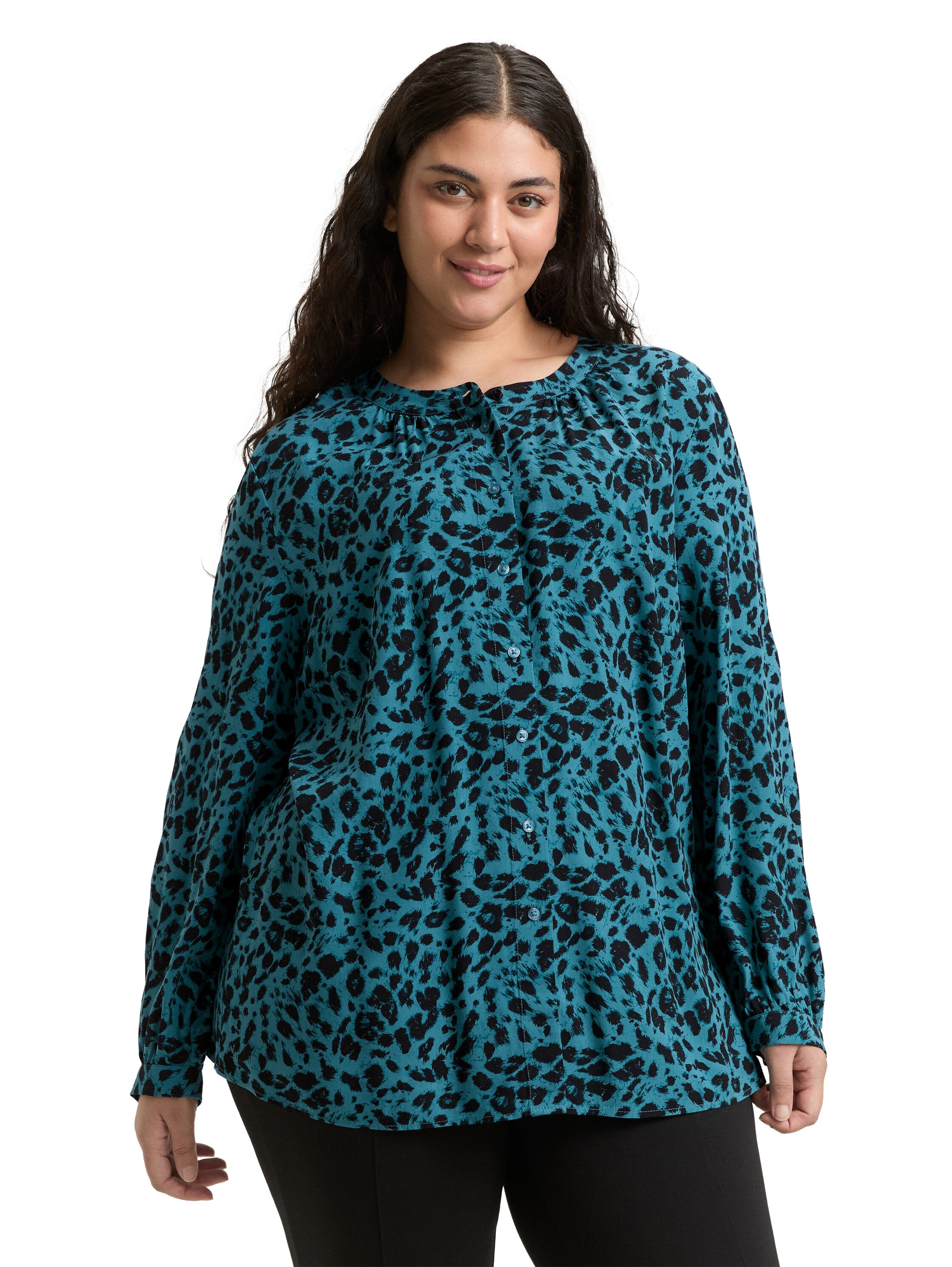 Image of TOM TAILOR PLUS Klassische Bluse mit Leo-Print