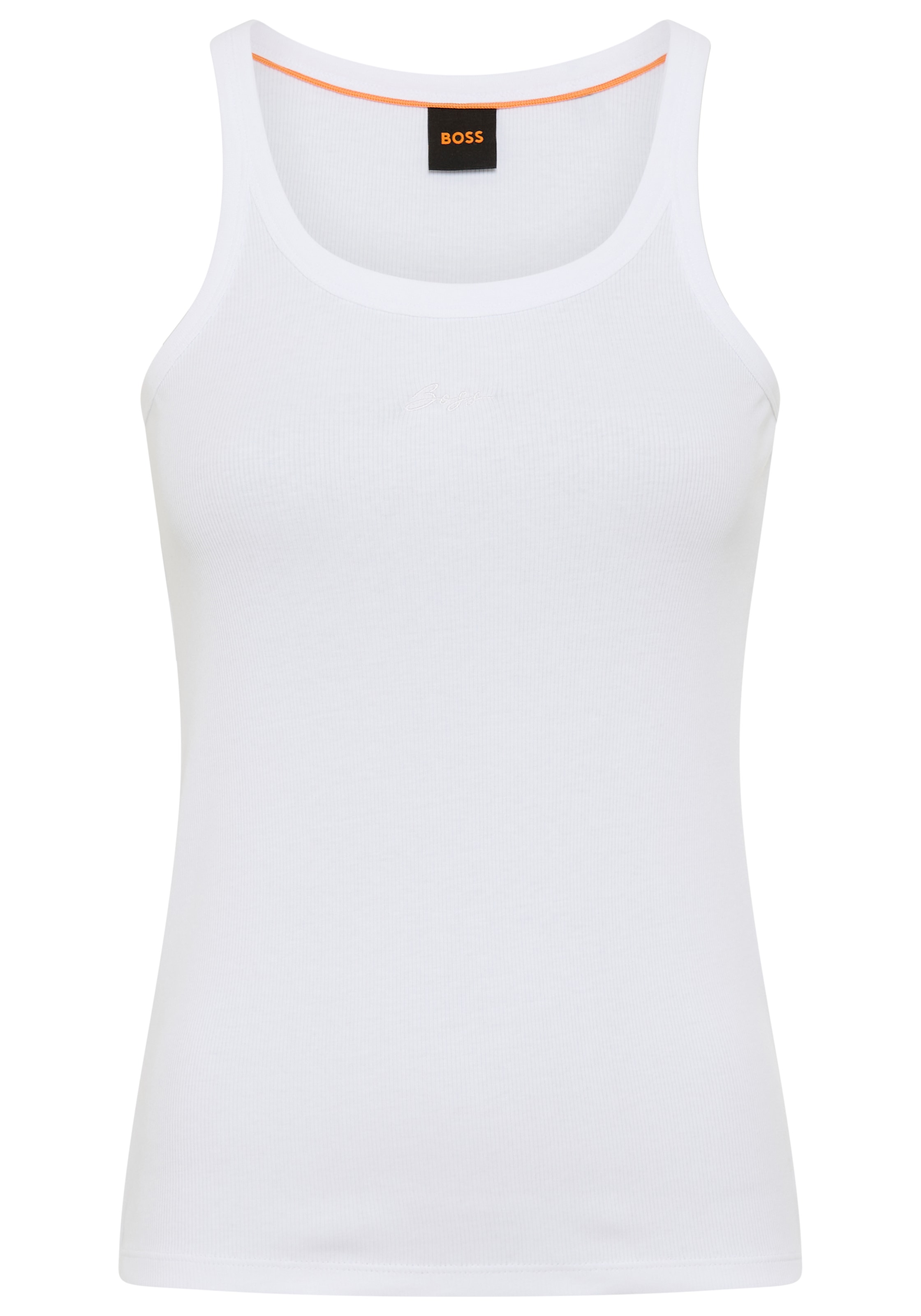 BOSS ORANGE Ripptanktop »Epetite Premium Damenmode« Slim Fit mit Logostickerei