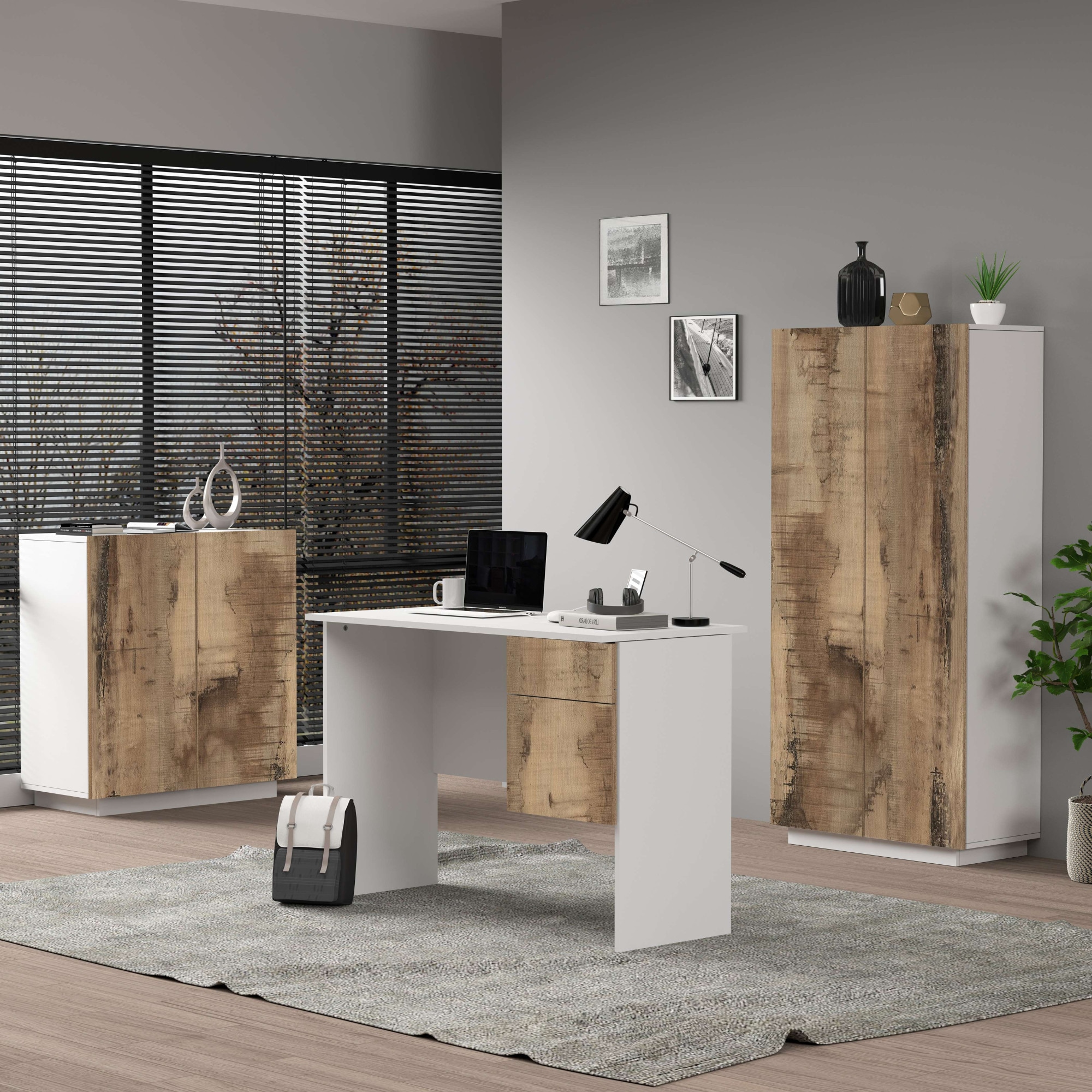 INOSIGN Schreibtisch »Coro, kleiner Computertisch, Bürotisch« mit 1 Tür & 1 Schublade, Breite 110 cm, Made in Italy