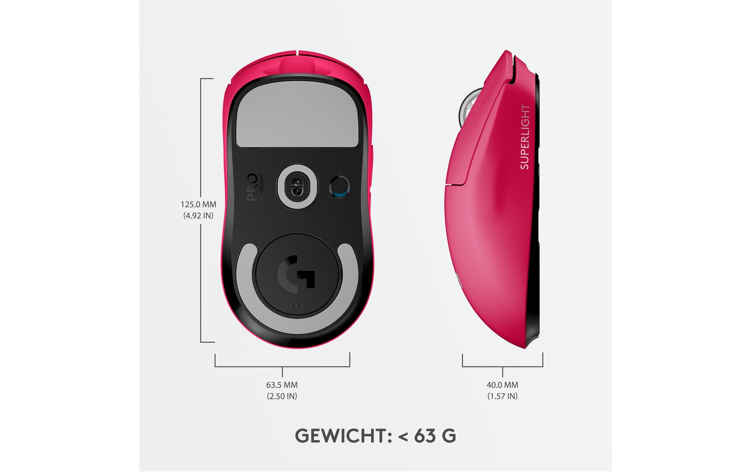 Logitech Gaming-Maus »Logitech PRO X SUPERLIGHT pink«, kabellos