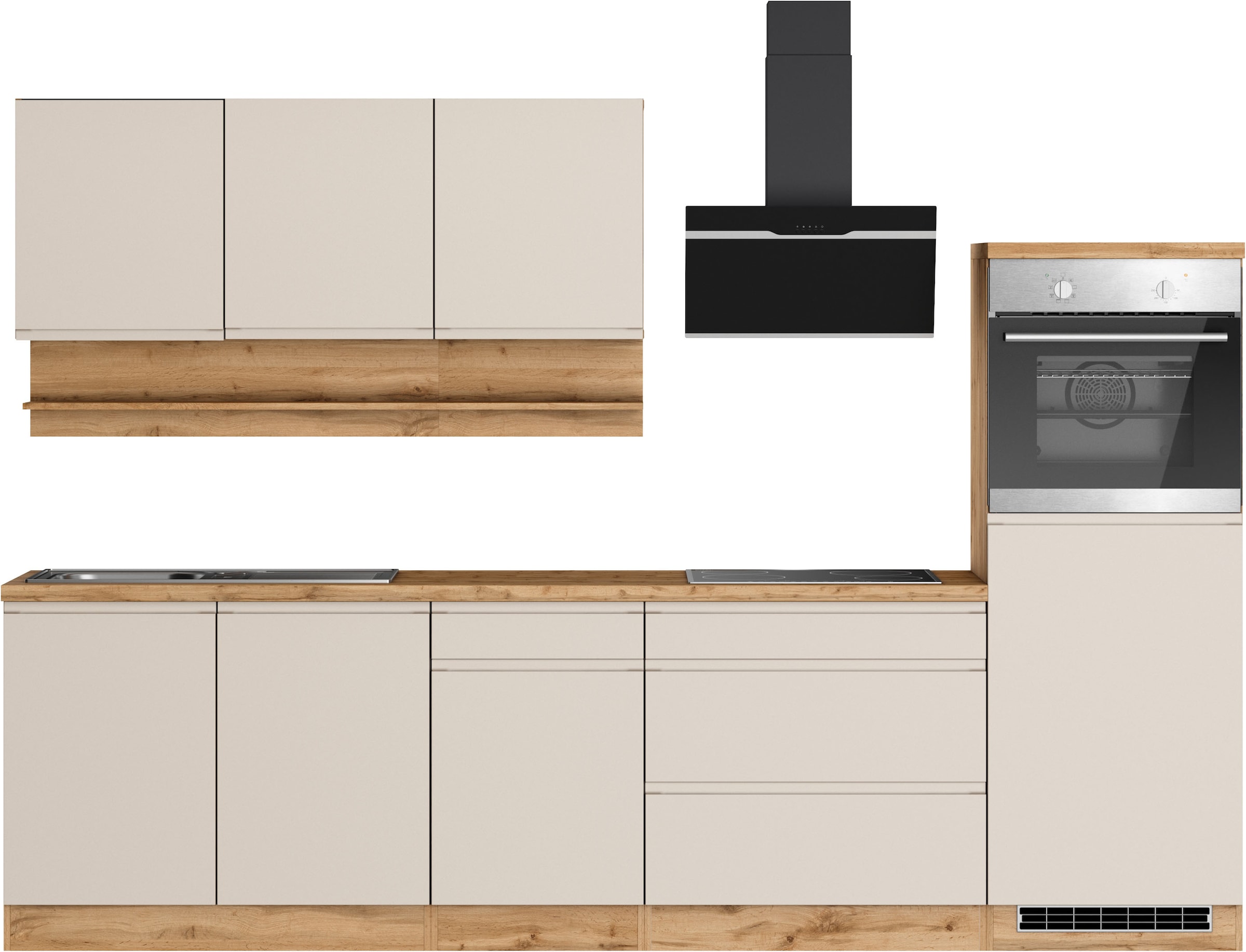 Image of KOCHSTATION Küchenzeile "KS-Virginia,neu in verbesserter Ausführung" Arbeitsplatte 38 mm stark, Stauraum, Softclose, Breite 290, Soft-Close-Funktion, ohne E-Geräte