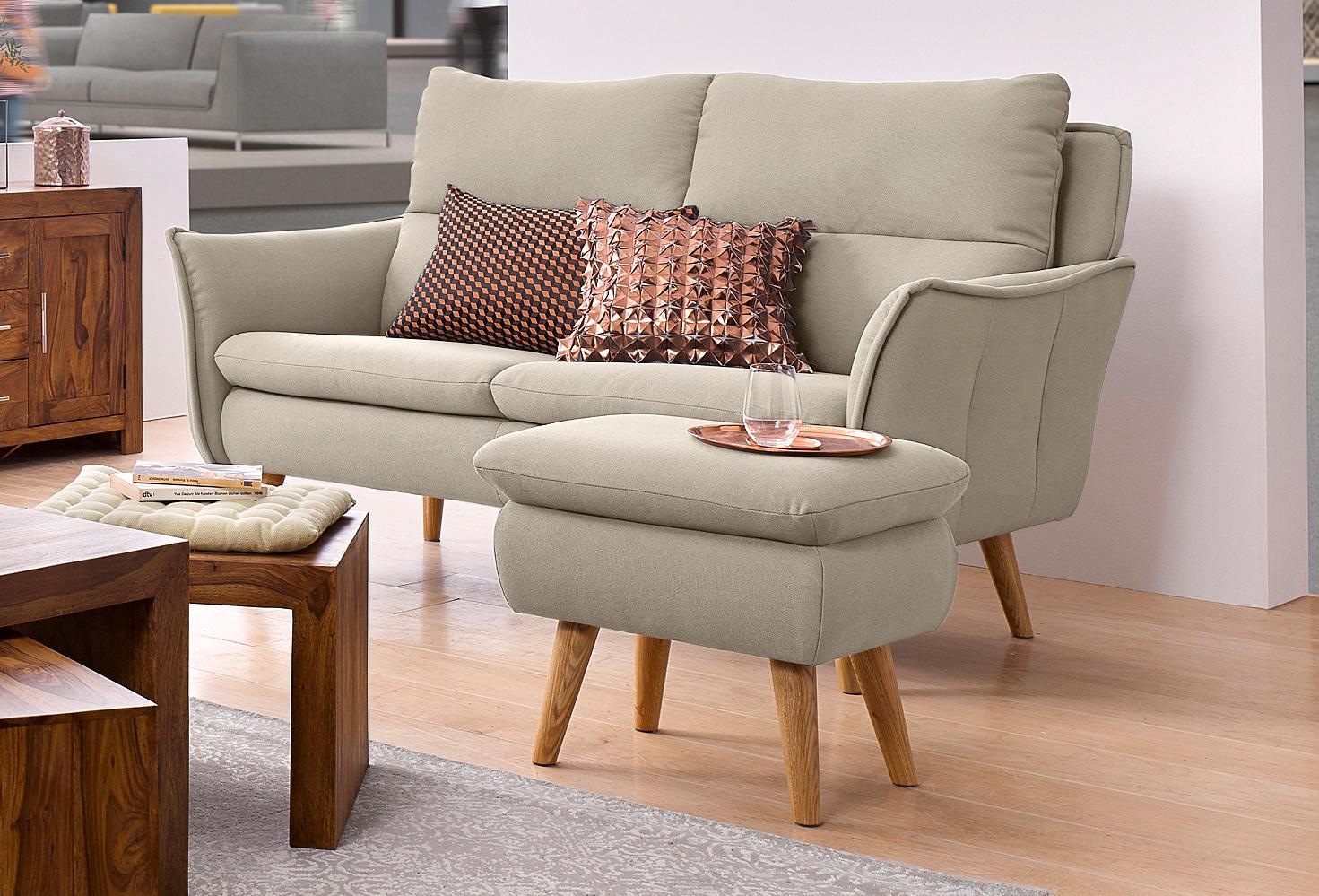 Image of Home affaire 2-Sitzer, mit Steppung im Rücken und Zierkissen in gleichem Bezugstoff bei Ackermann Versand Schweiz