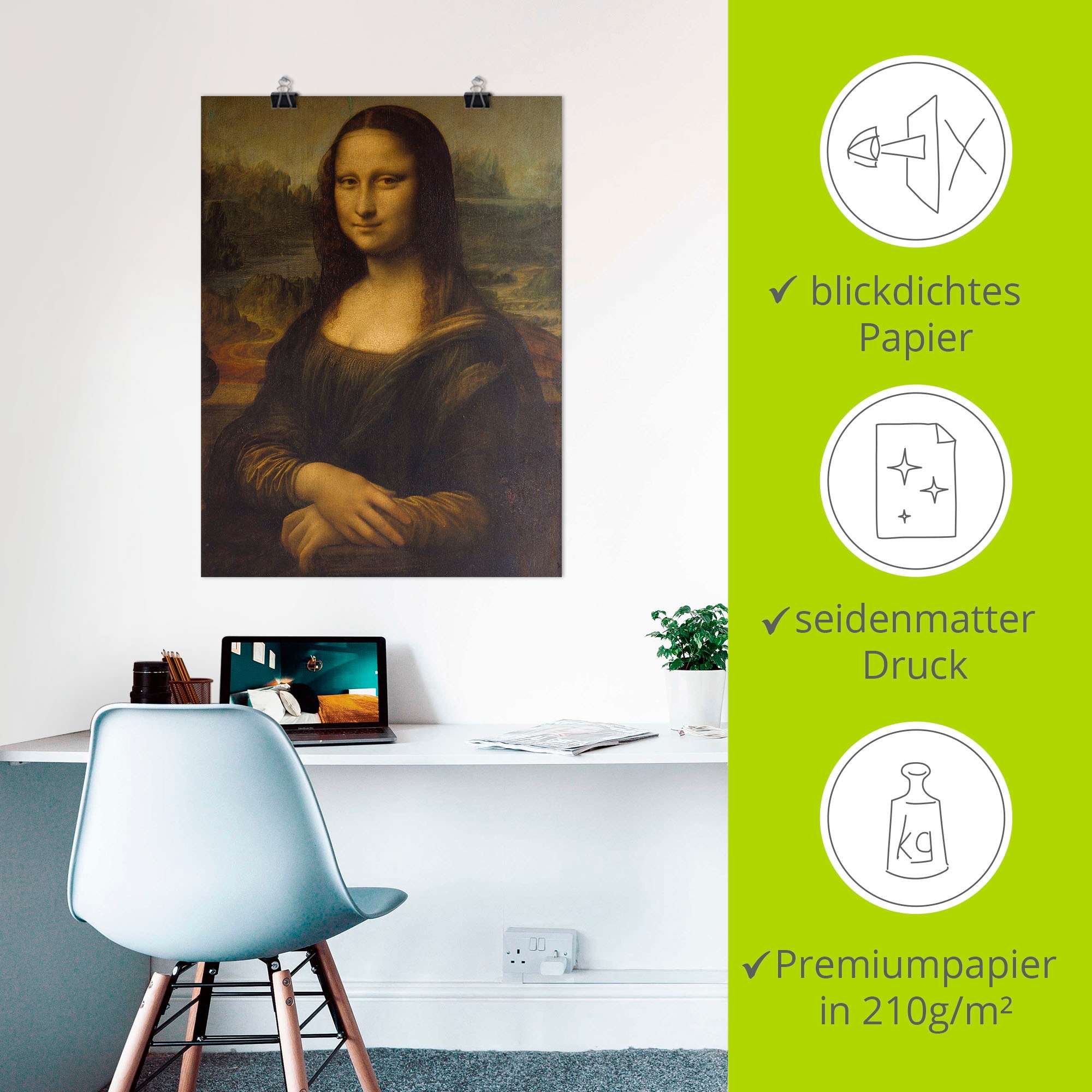 Artland Wandbild »Mona Lisa. Um 1503« Porträts 1 Stk. tlg. als Leinwandbild, Poster in verschied. Grössen
