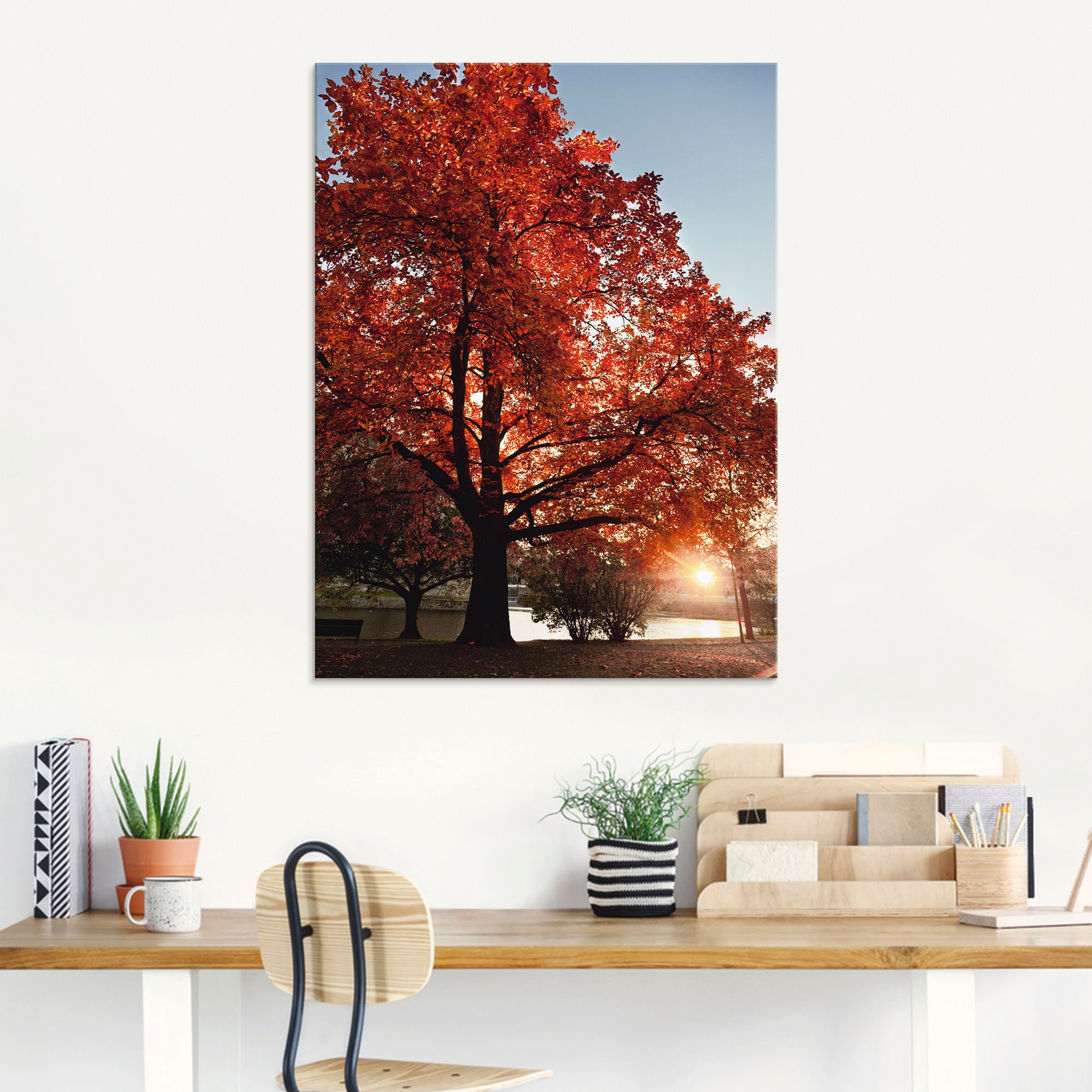Artland Glasbild »Herbstbaum«, Bäume, (1 St.), in verschiedenen Grössen