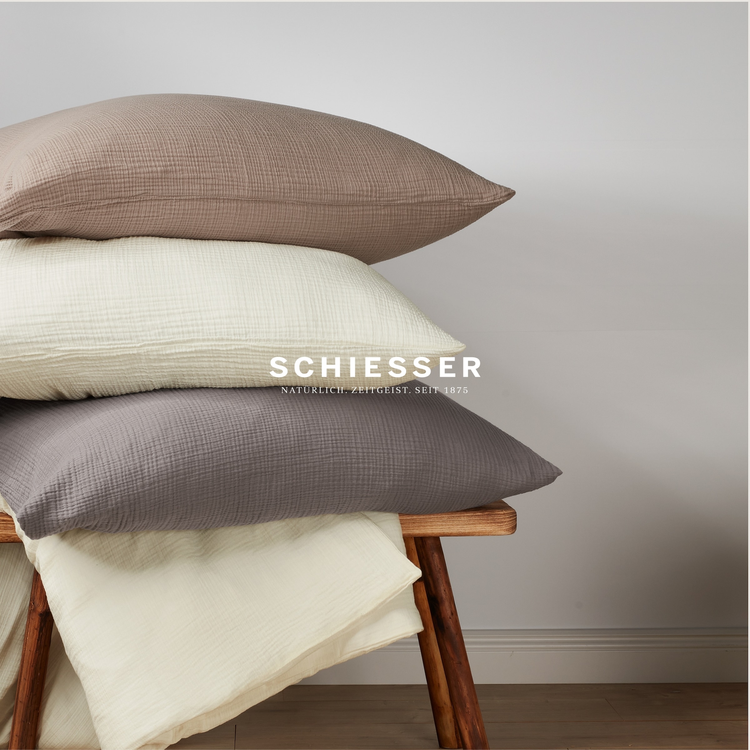 Schiesser Bettwäsche »Molly aus supersofter Musselin-Qualität in gedeckten Farben« 2 Stk. Made in Green