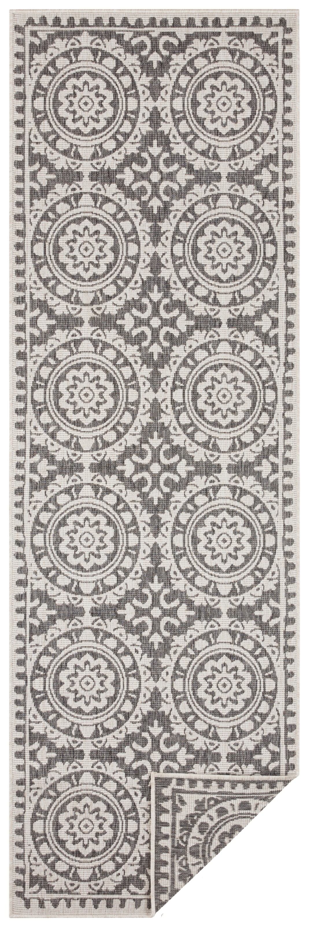 NORTHRUGS Läufer »Jardin«, rechteckig, 5 mm Höhe, Wendeteppich, In-& Outdoor, Vintage, Balkon, Garten, Wohnzimmer, Flur