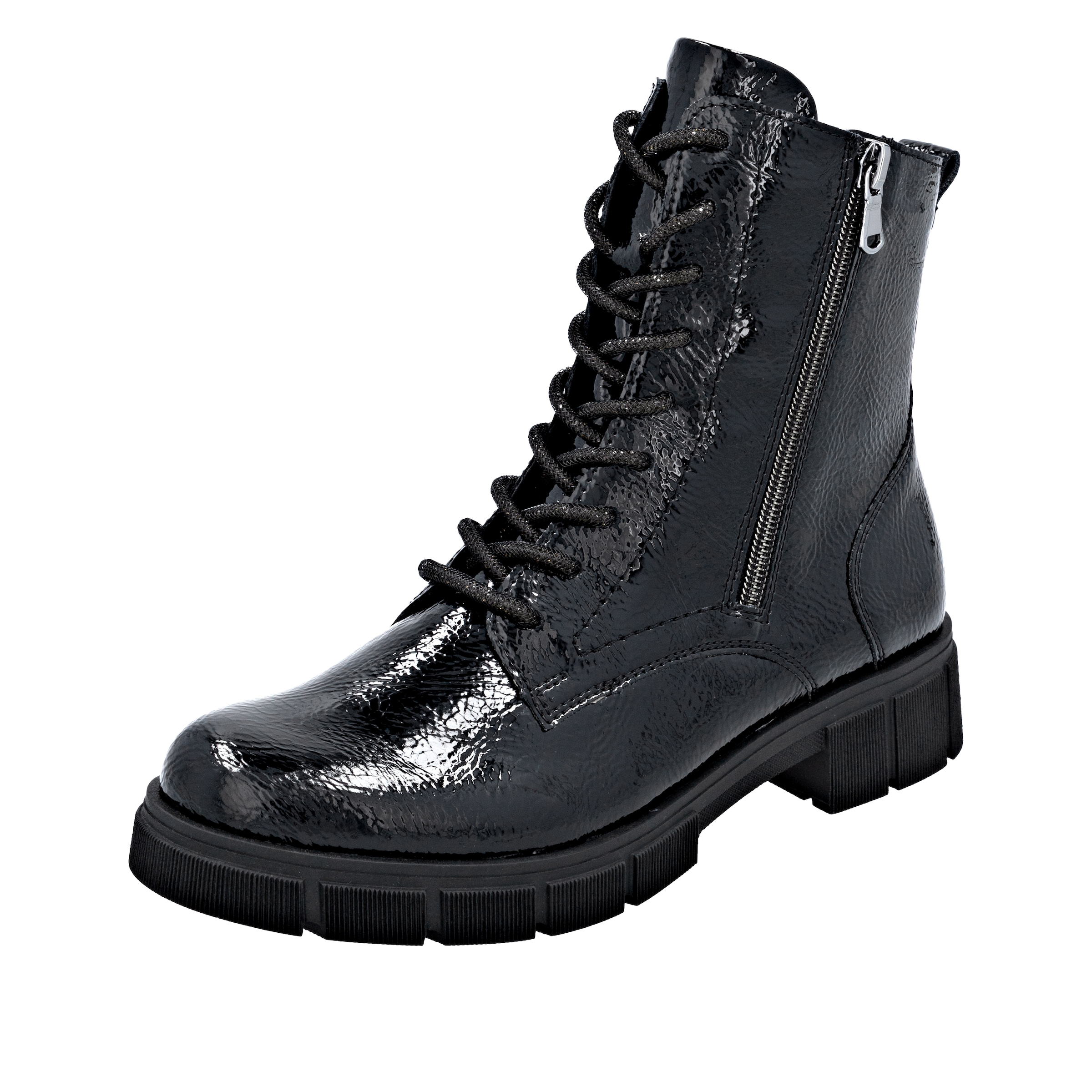 Image of Remonte Schnürstiefelette Schnürboots, Stiefelette, Profilsohle, mit Glitzer-Schnürsenkel