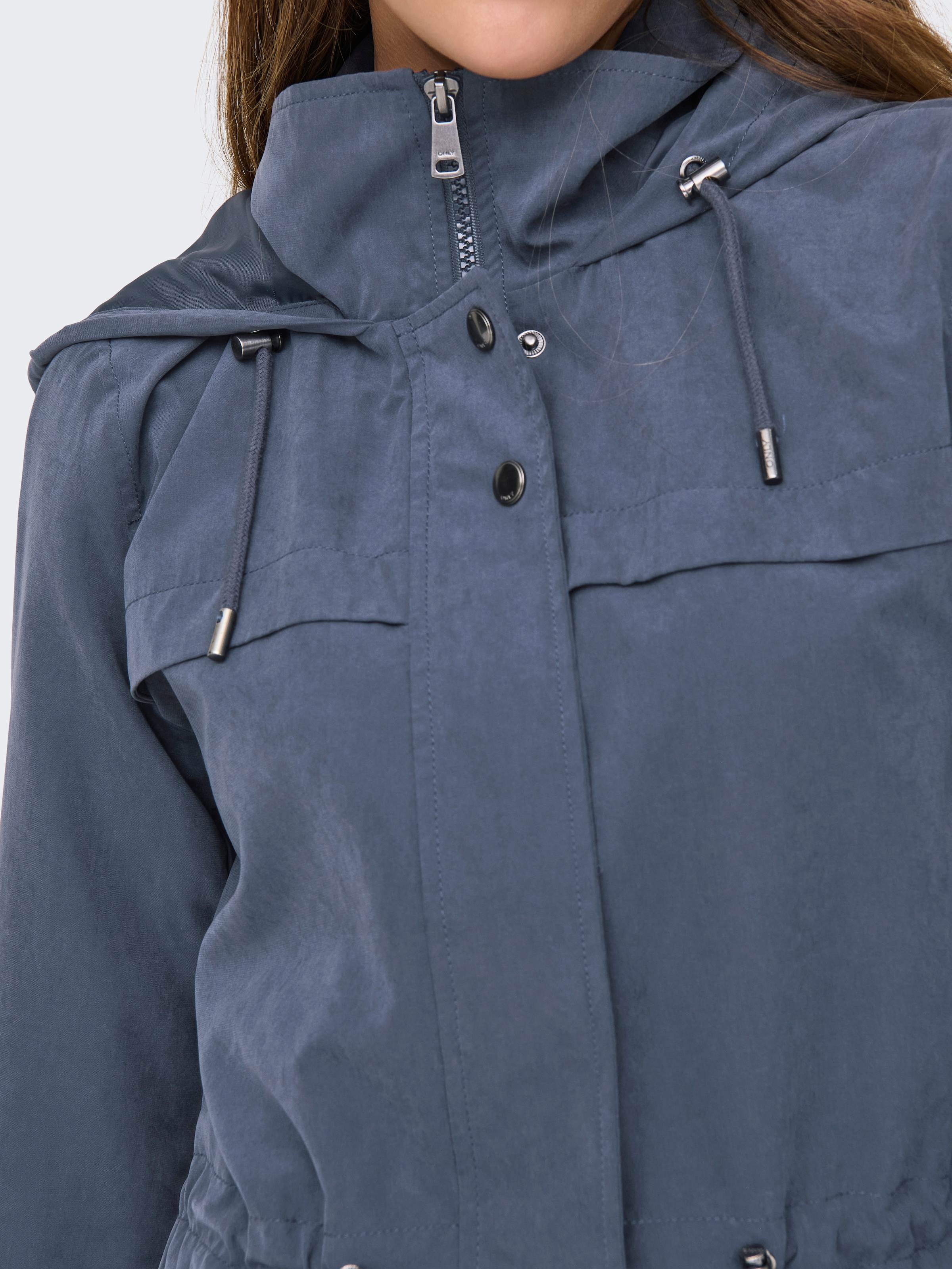 ONLY Parka »ONLNEWSTARLINE SPRING JACKET CC OTW« mit Kapuze mit durchgehendem und verdecktem Reissverschluss