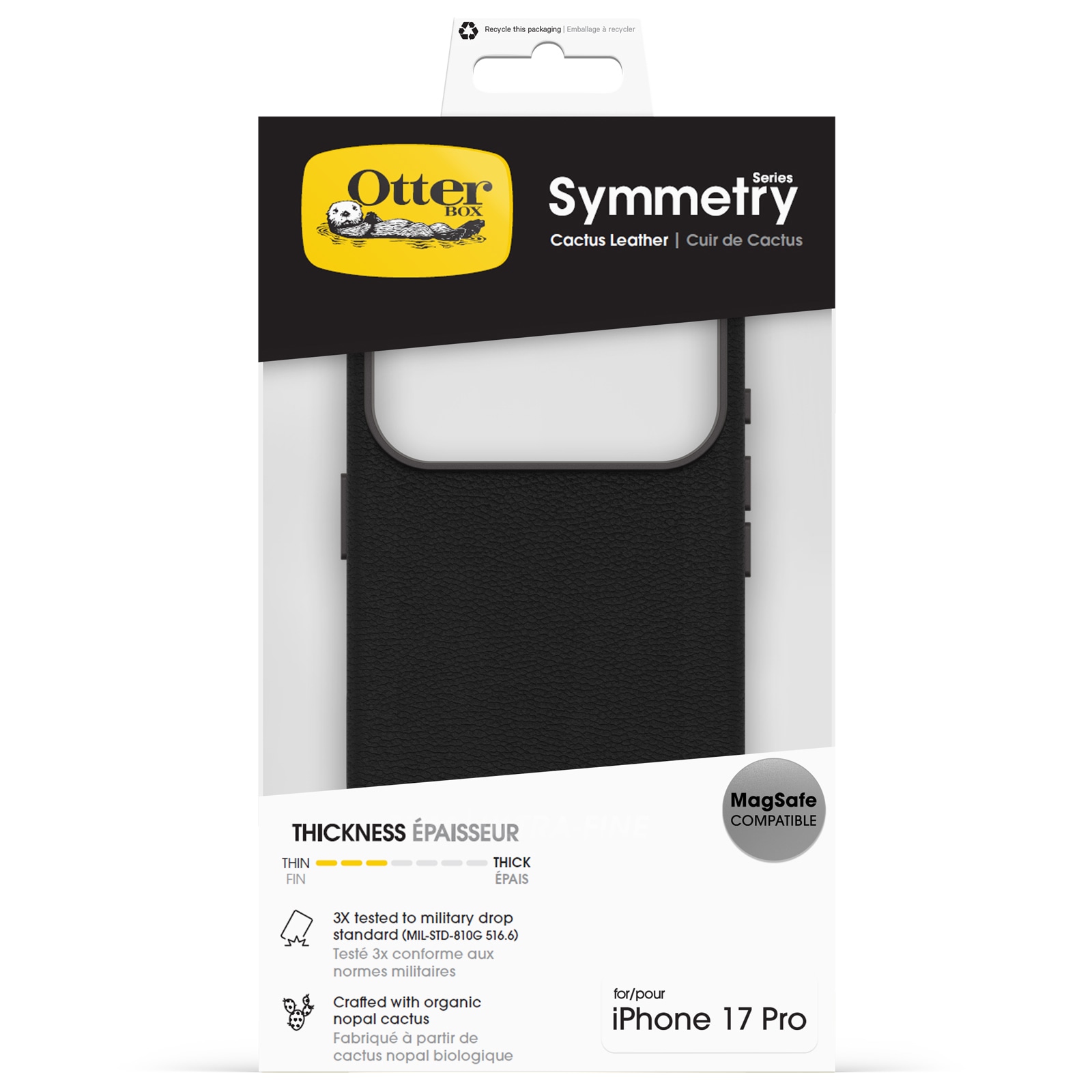 Otterbox Handyhülle »Symmetry Series Cactus Leather mit MagSafe für Apple iPhone 17 Pro« Apple iPhone 17 Pro Backcover, Schutzhülle, Handyschutzhülle, Case, Schutzcase, stossfest