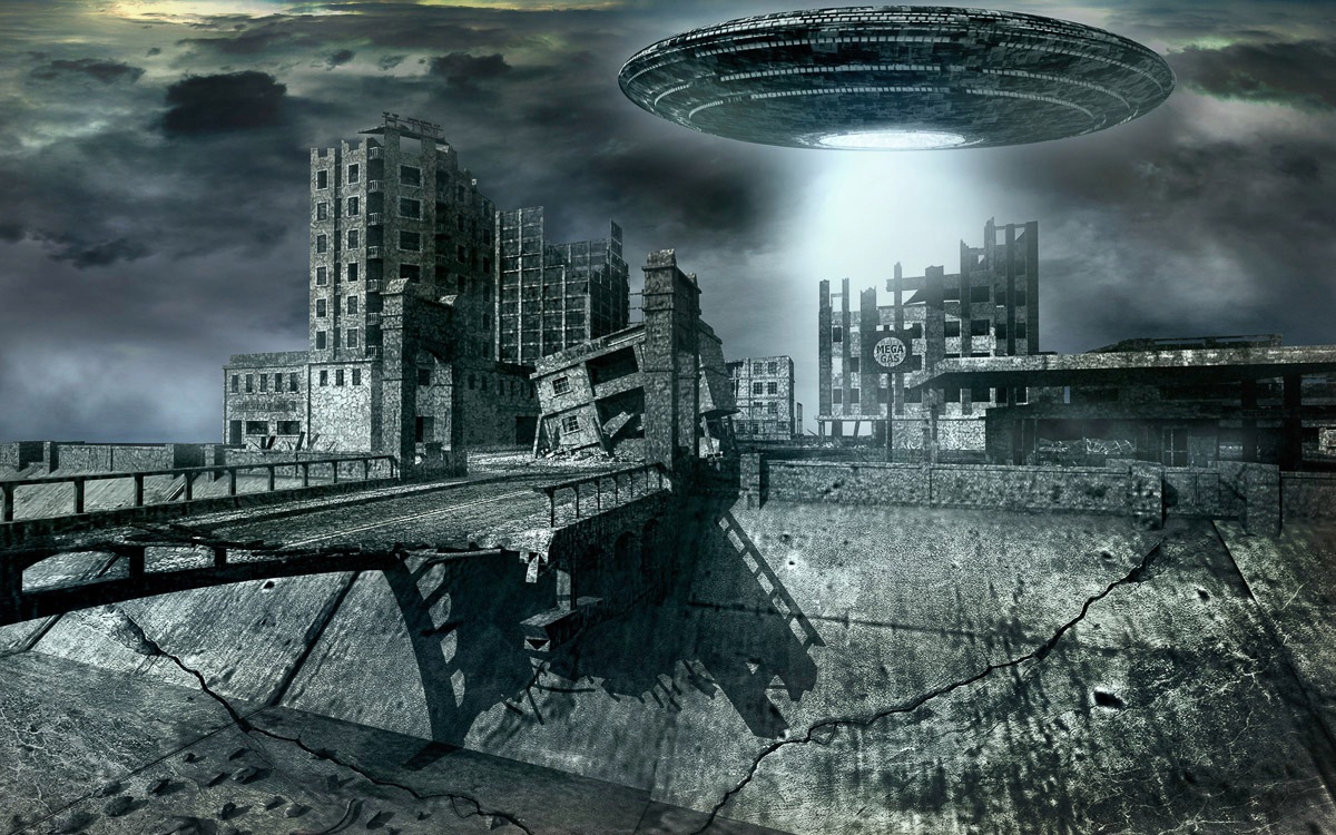 Image of Papermoon Fototapete »Alien-Invasion«, Vliestapete, hochwertiger Digitaldruck, inklusive Kleister bei Ackermann Versand Schweiz