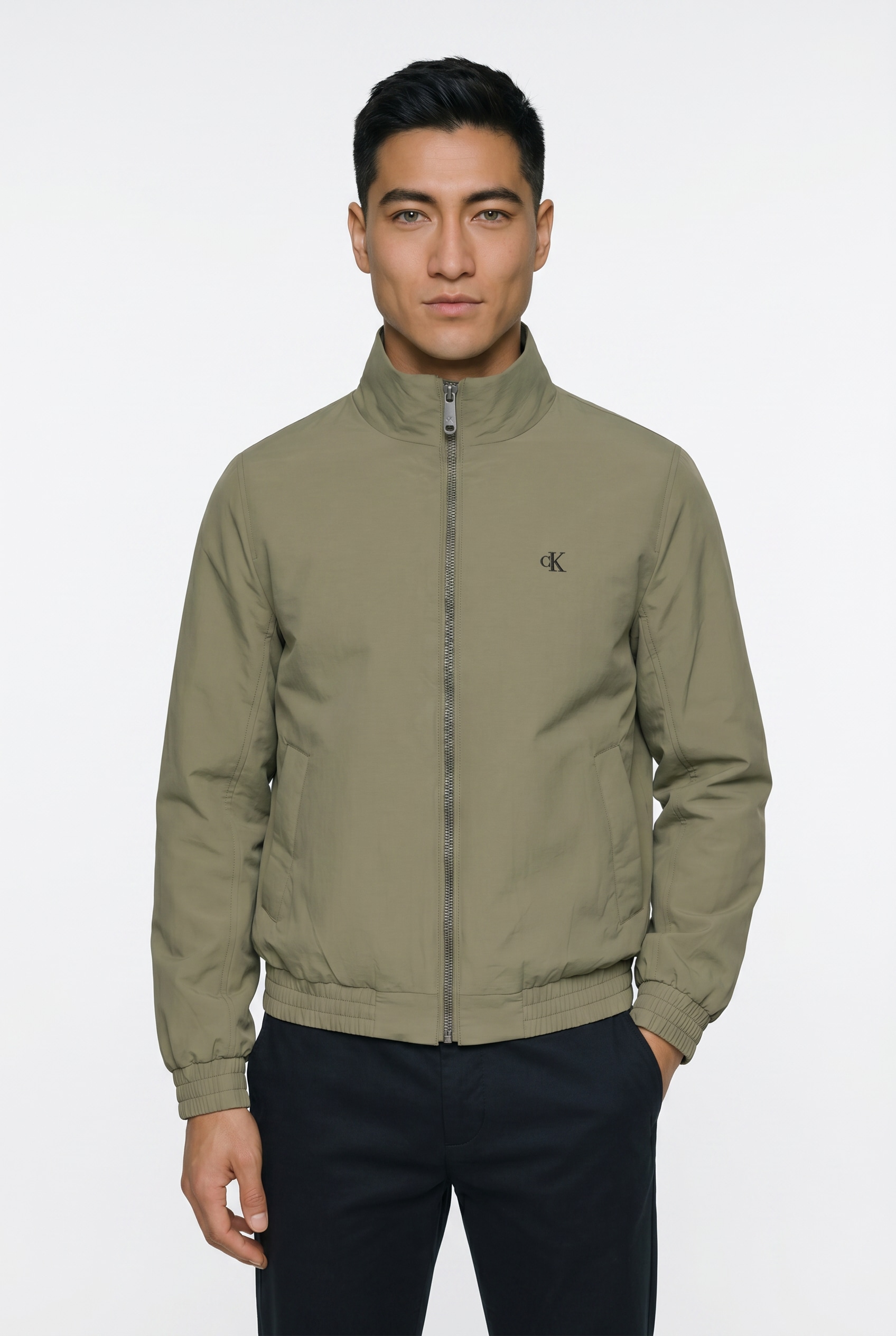 Calvin Klein Jeans Blouson Col montant, zip 2 voies, coupe régulière, rembourré