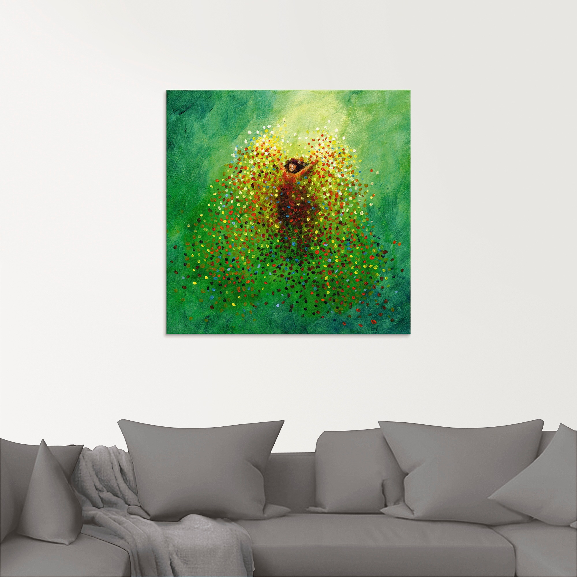Artland Glasbild »Sich selbst feiern«, Frau, (1 St.), in verschiedenen Grössen