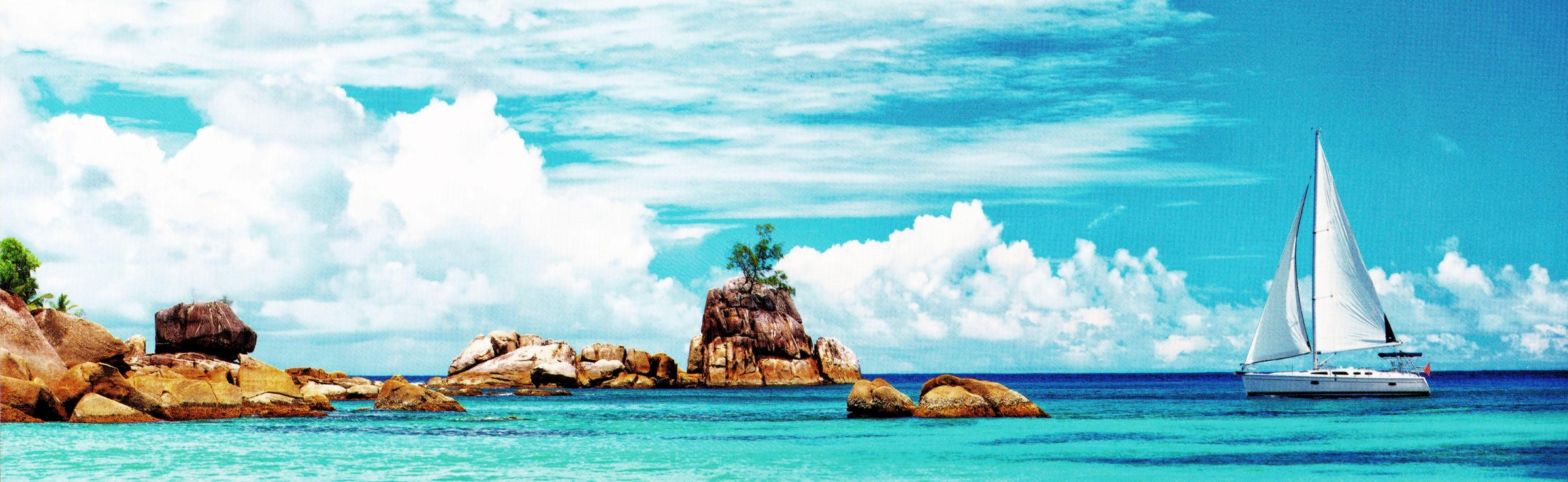 Image of my home Deco-Panel »PANGEA IMAGES / Segelschiff bei den Seychellen«, (120/3/40 cm) bei Ackermann Versand Schweiz