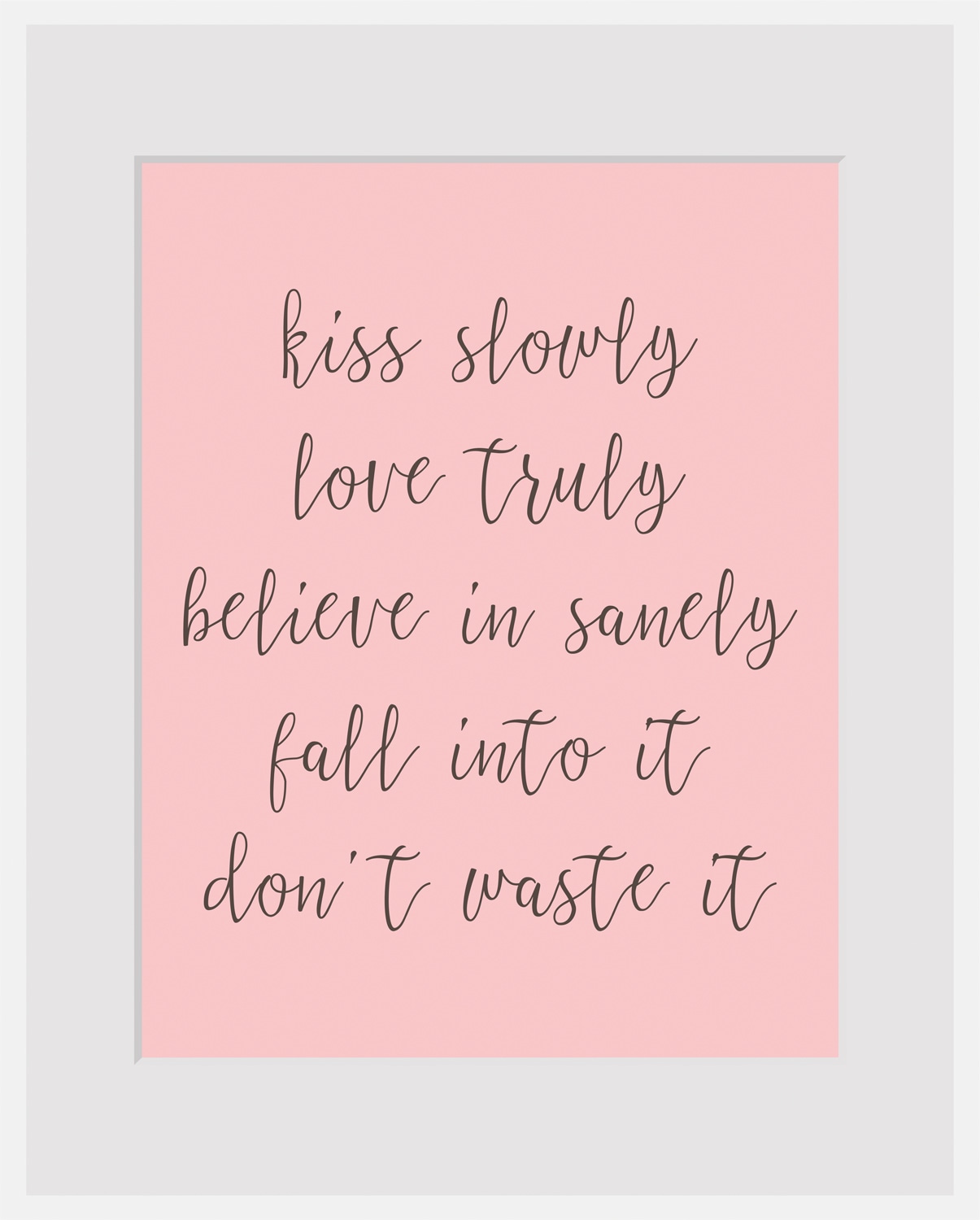 queence Bild »kiss slowly«, Sprüche & Texte, Spruch, gerahmt